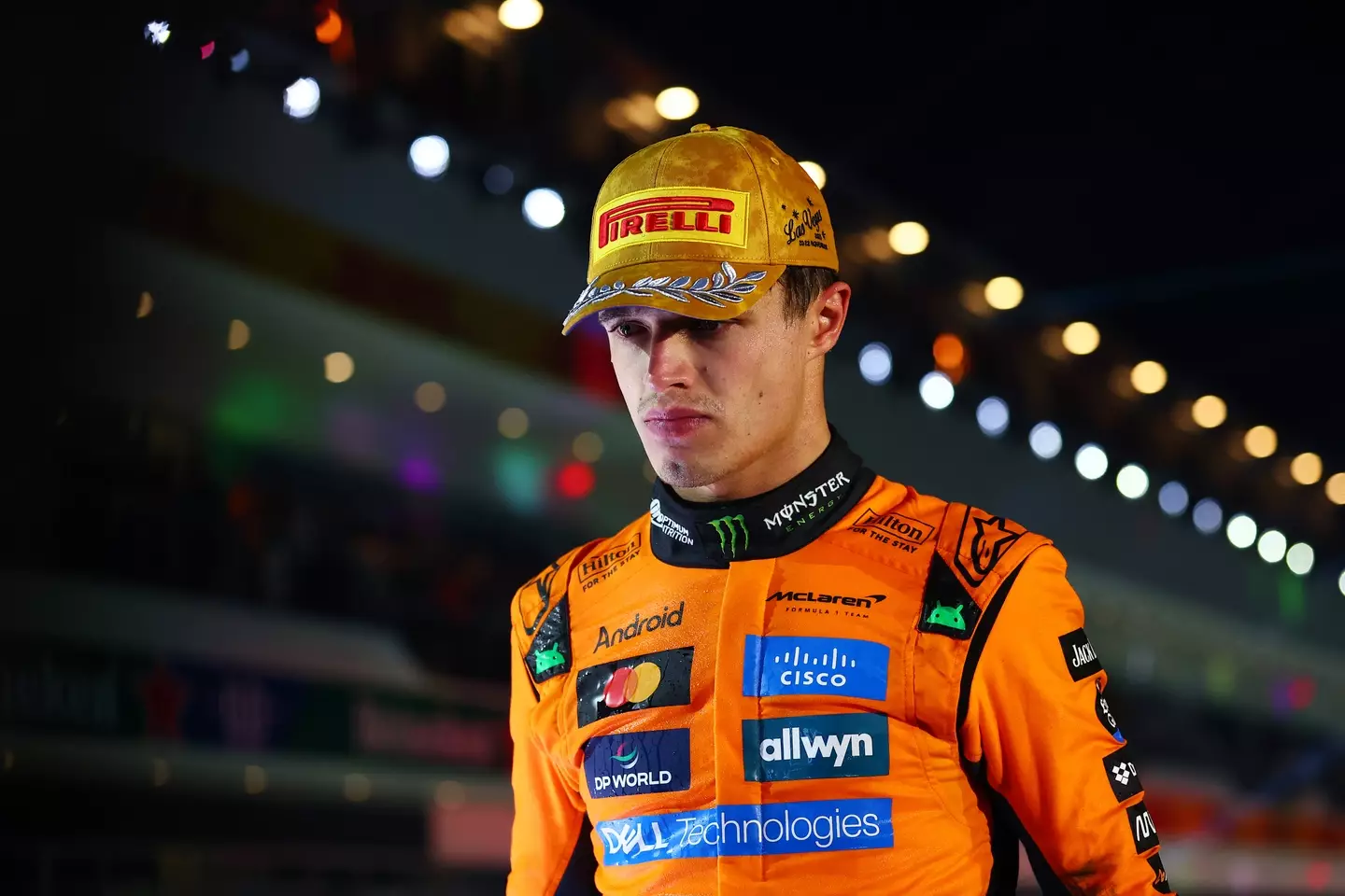 Lando Norris crossed the line second in Las Vegas (Image: Getty)
