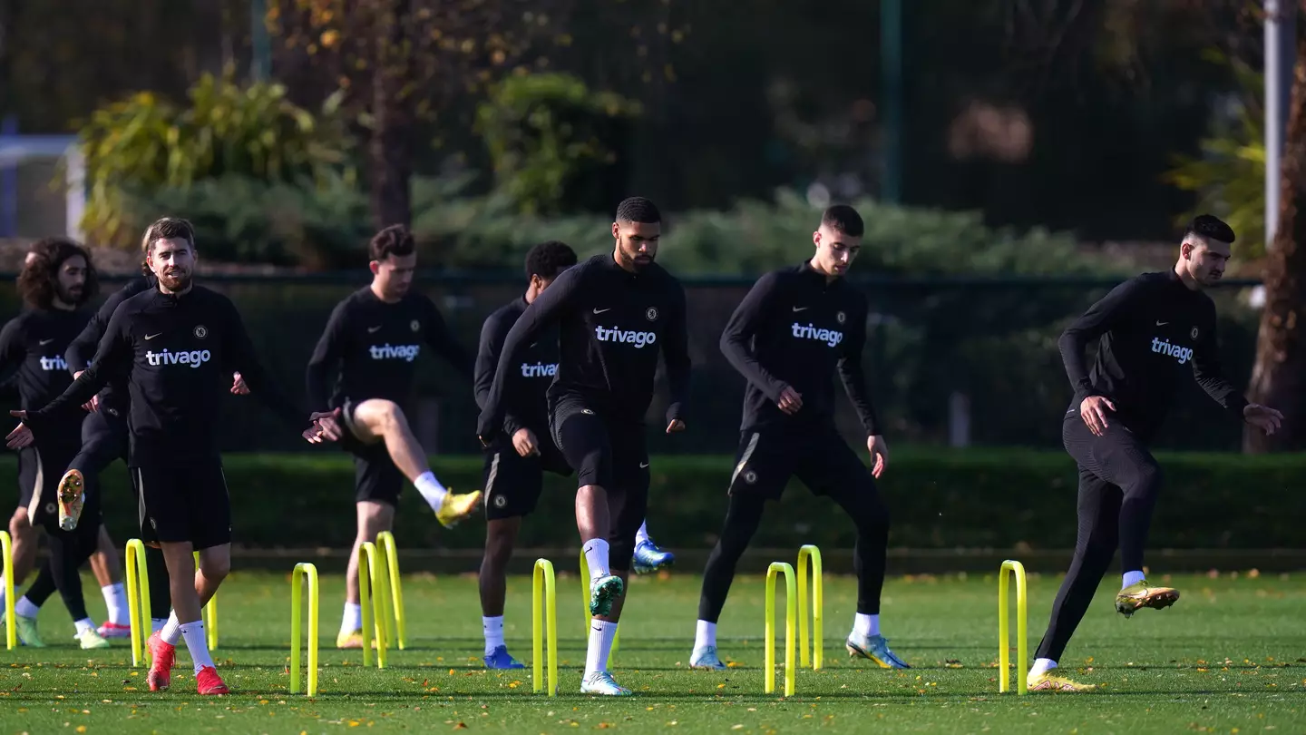 The Chelsea squad training at Cobham ahead of their Champions League clash vs RB Salzburg. (Alamy)