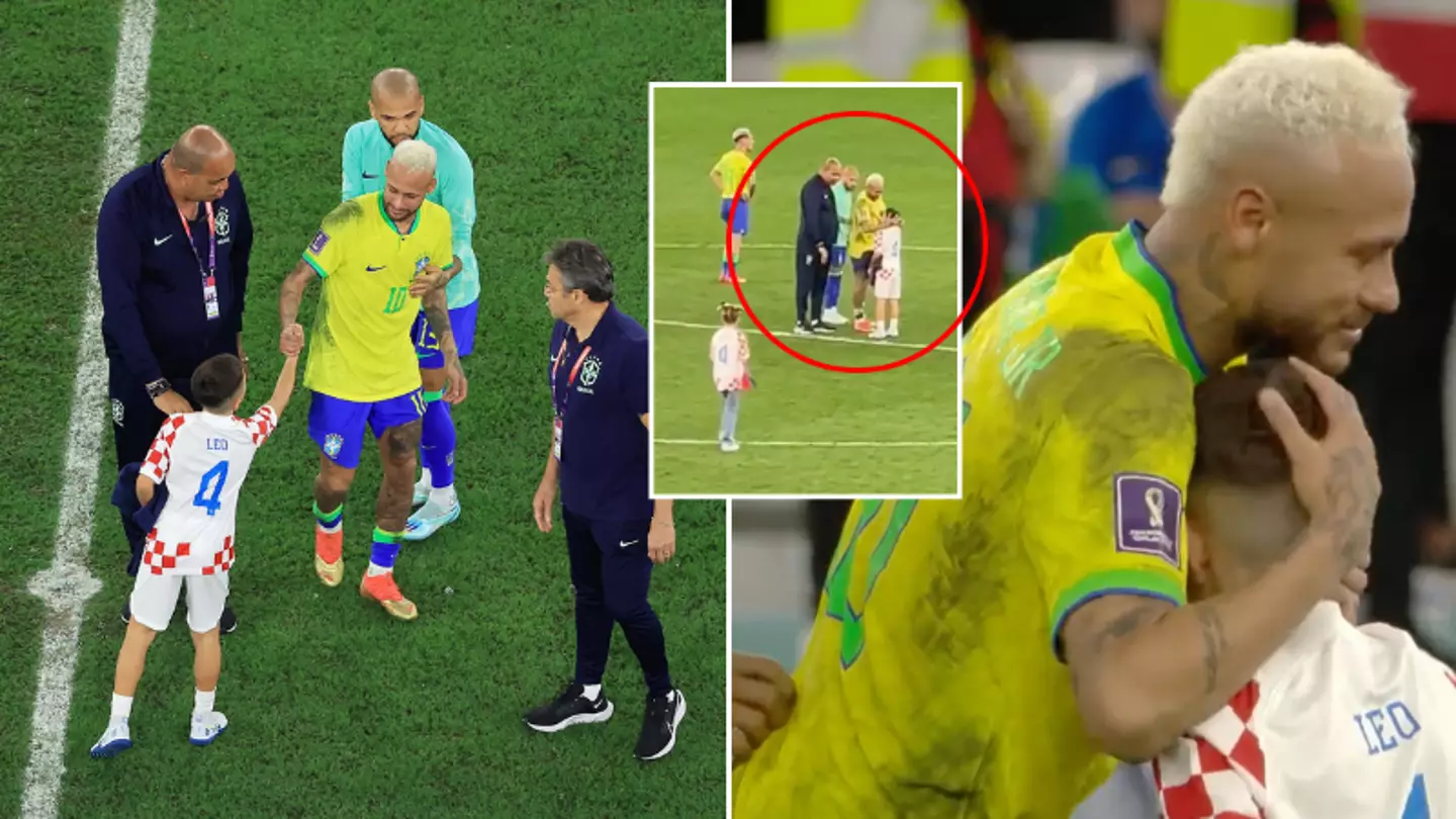 Ivan Perisic's son ran over to console emotional Neymar after Brazil were knocked out of World Cup