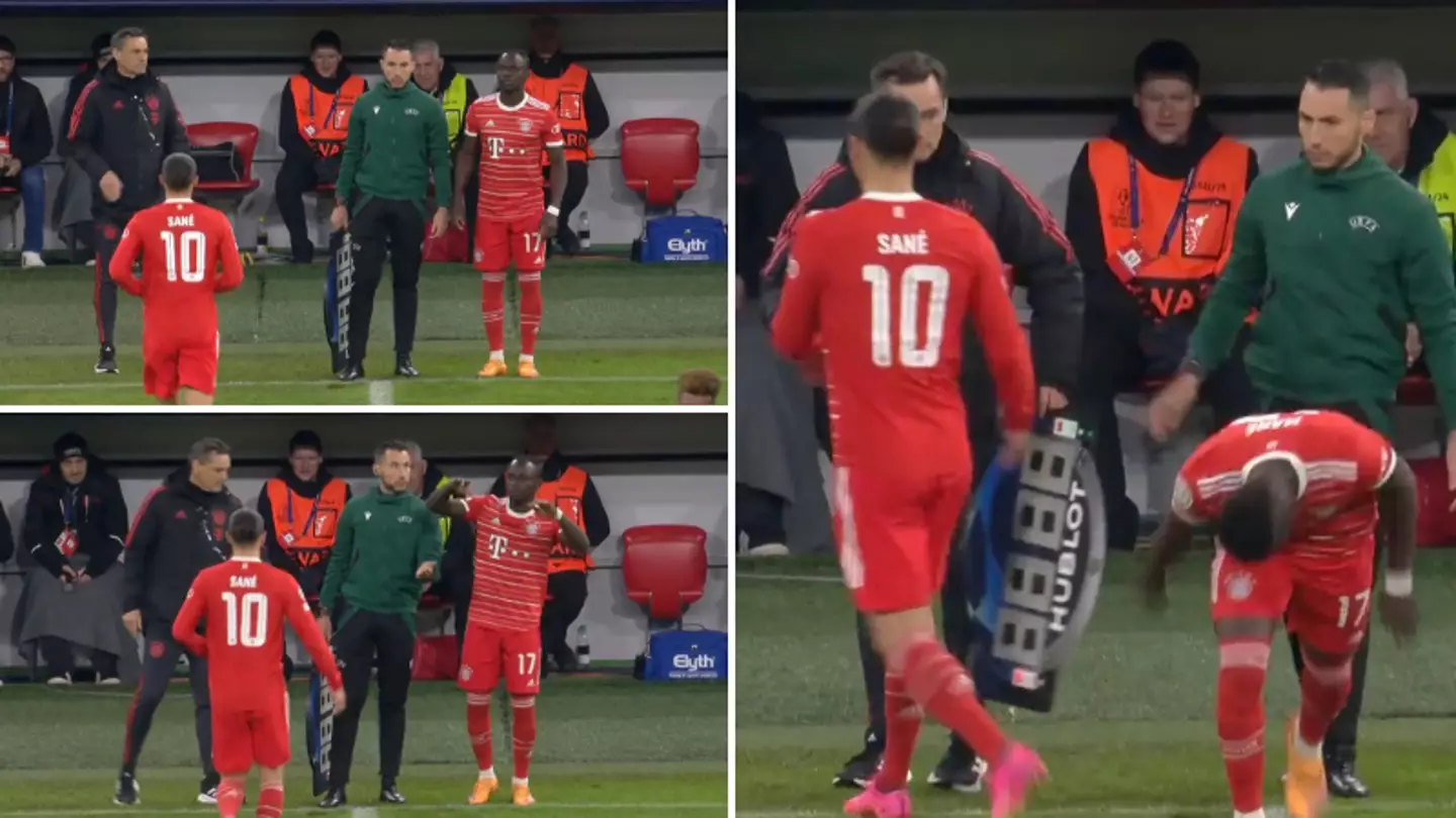 Leroy Sane and Sadio Mane involved in the most awkward substitution ever, there was no eye contact