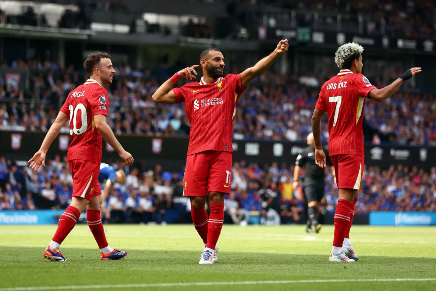 Mohamed Salah scored Liverpool's second goal in the 2-0 victory over Ipswich Town. (Image: Getty)