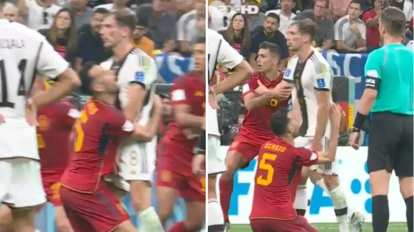 Sergio Busquets hilariously runs into 'stonewall' Leon Goretzka during corner, Germany player was completely unfazed