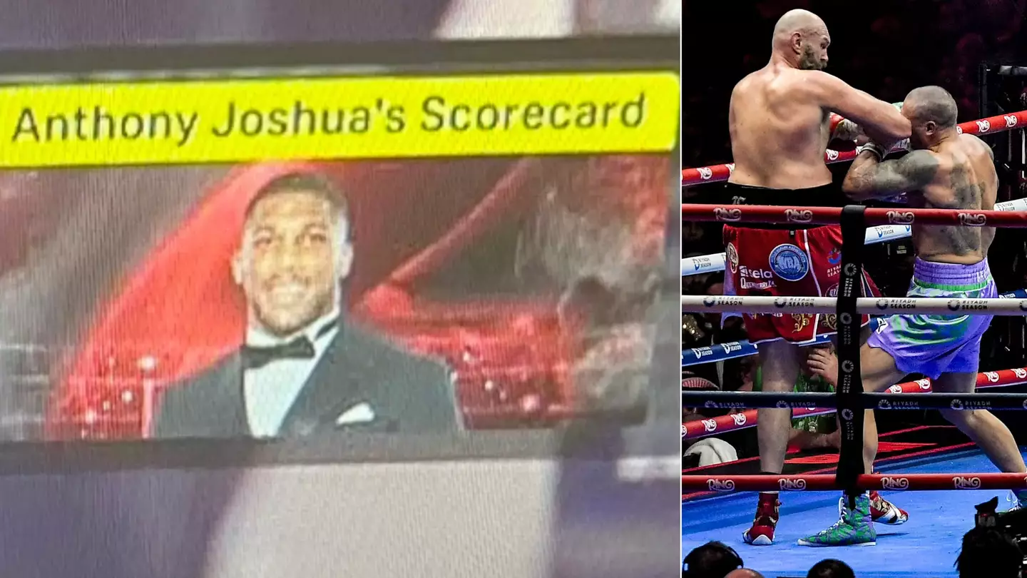 Anthony Joshua brutally trolled for scorecard during Oleksandr Usyk vs Tyson Fury