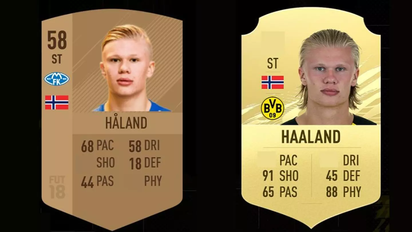 Erling Haaland's Rating Change Since FIFA 18 Shows Incredible Transformation