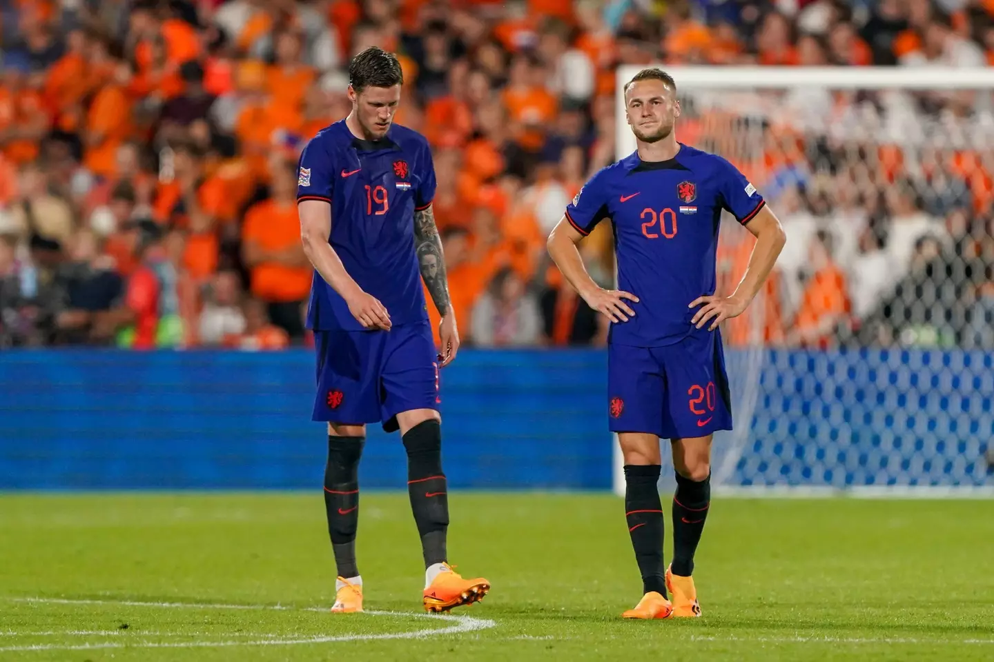 Wout Weghorst cuts a dejected figure after the Netherlands concede a goal. Image: Alamy