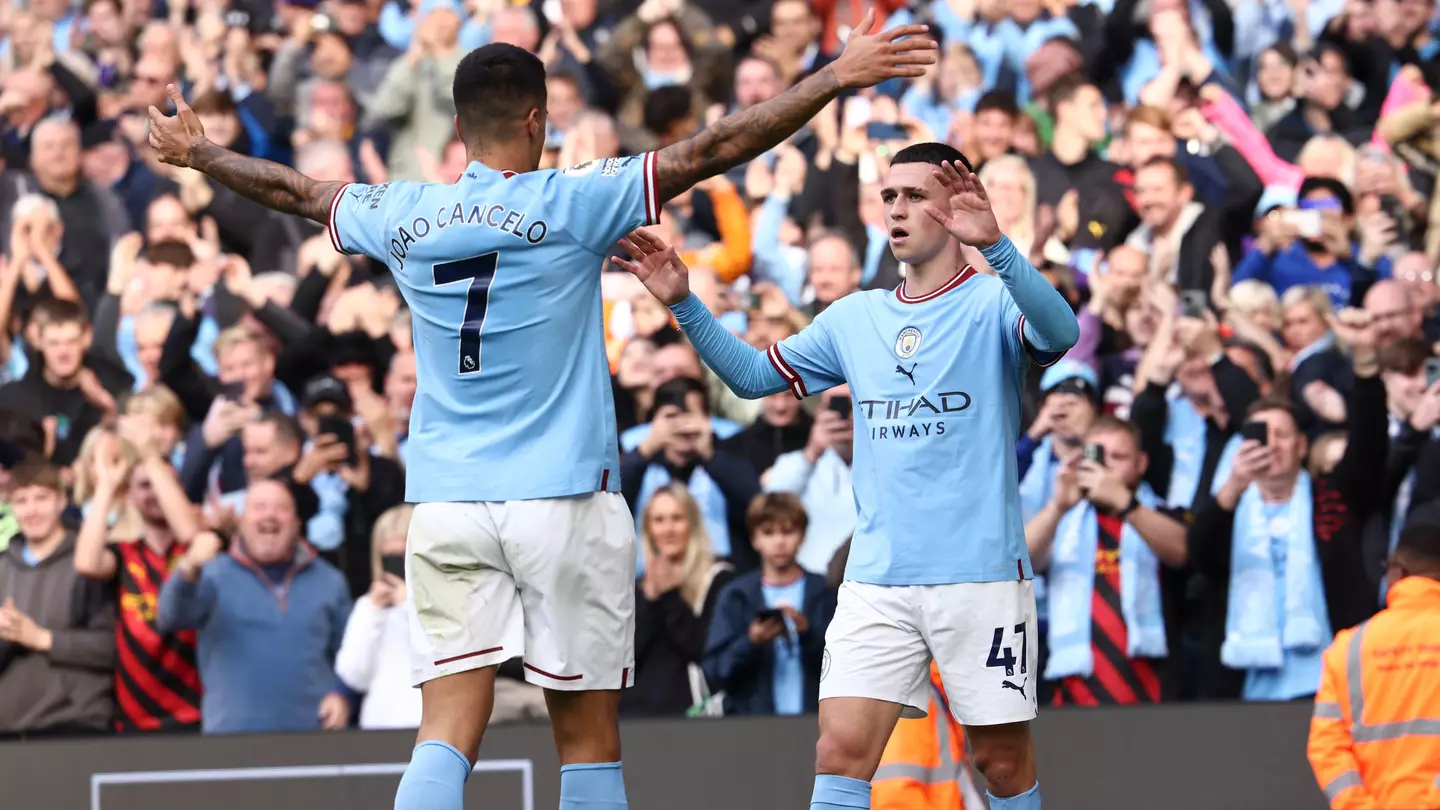Joao Cancelo and Phil Foden, Manchester City.