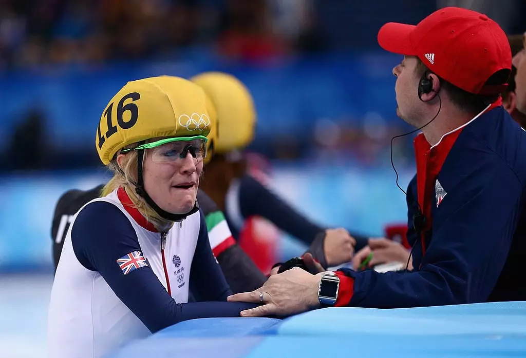 Elise Christie crashed out at the 2014 Winter Olympics (Credit:Getty)