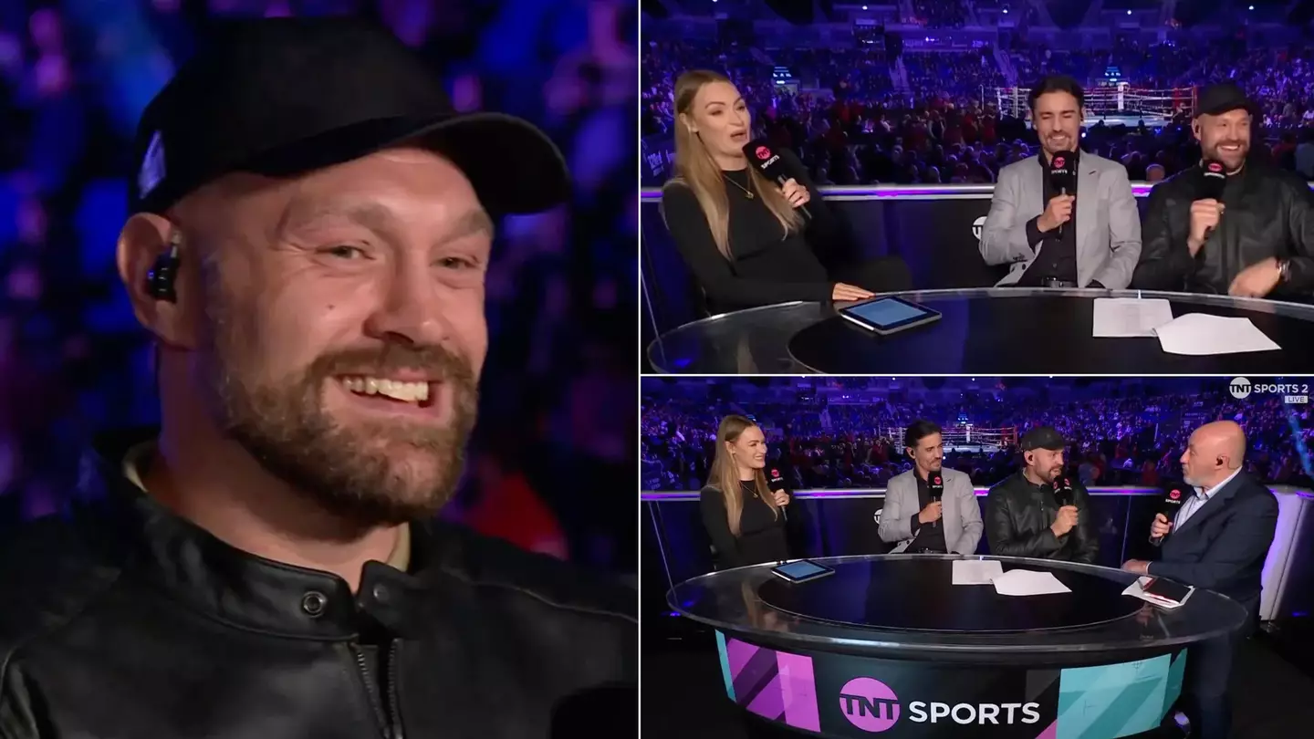 Laura Woods forced to apologise after Tyson Fury makes X-rated claim about Oleksandr Usyk live on TNT Sports