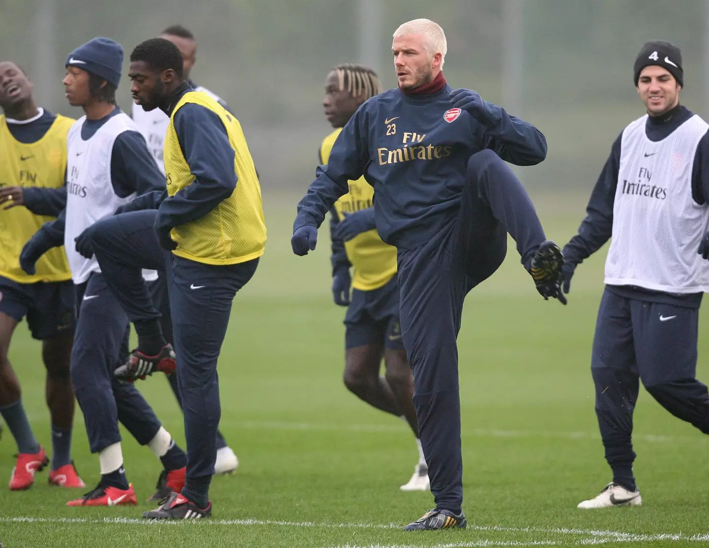 David Beckham trained with Arsenal in 2008 (