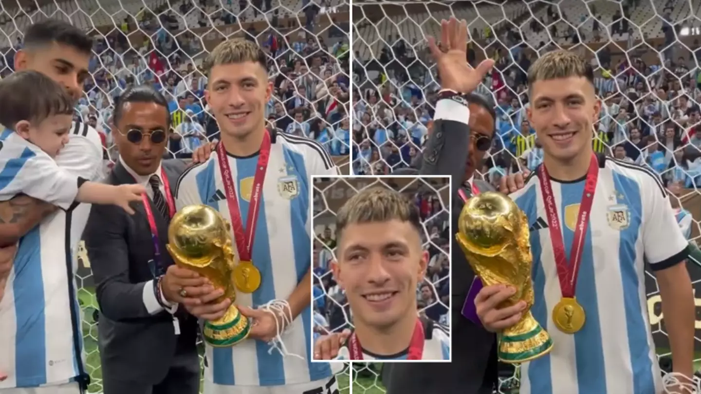 Awkward footage of Salt Bae posing with Lisandro Martinez and World Cup trophy is a tough watch