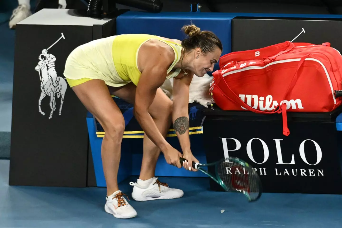 Aryna Sabalenka smashed her racket at the Australian Open final (Credit:Getty)