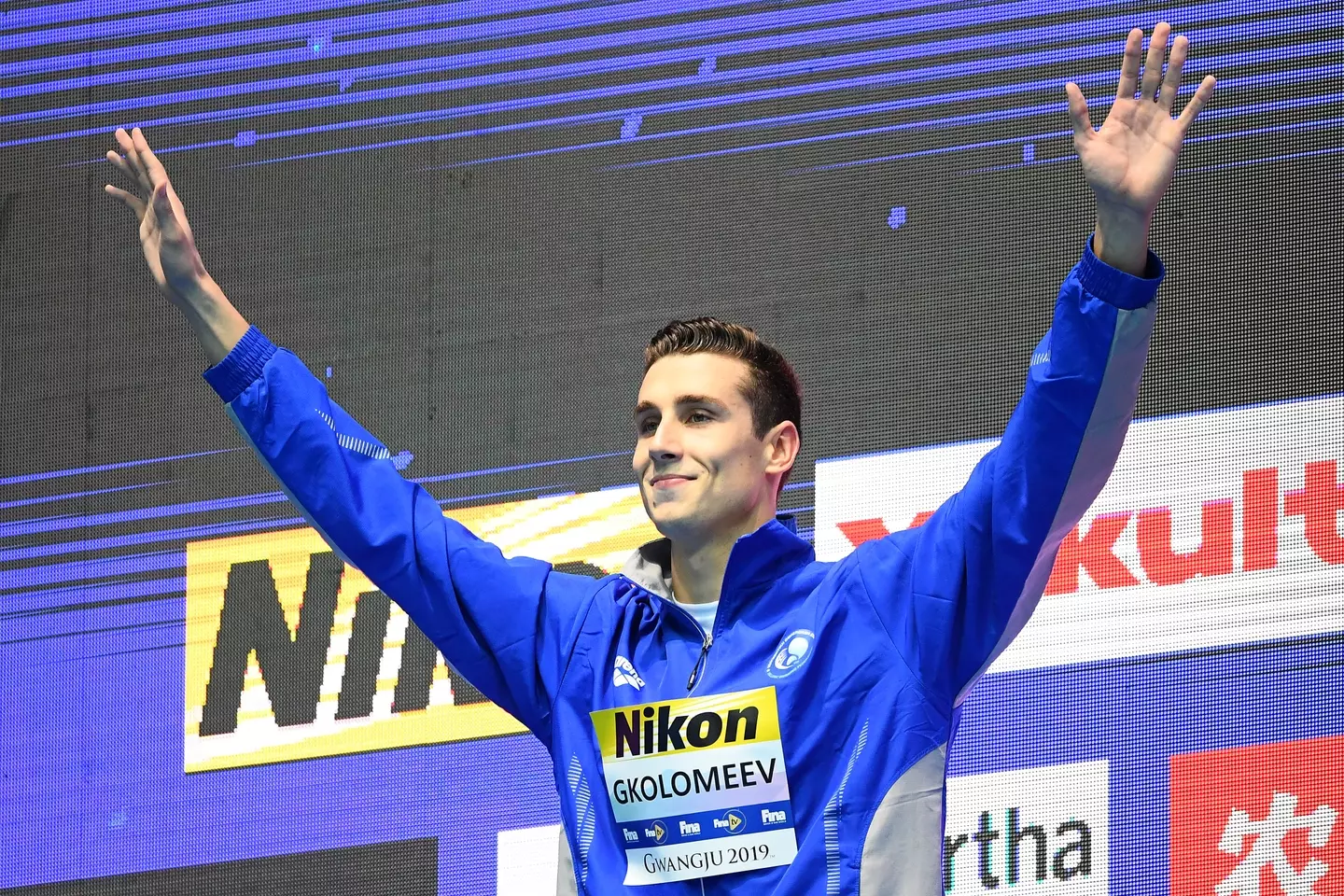 Silver medalist Kristian Gkolomeev at the Gwangju 2019 FINA World Championships.