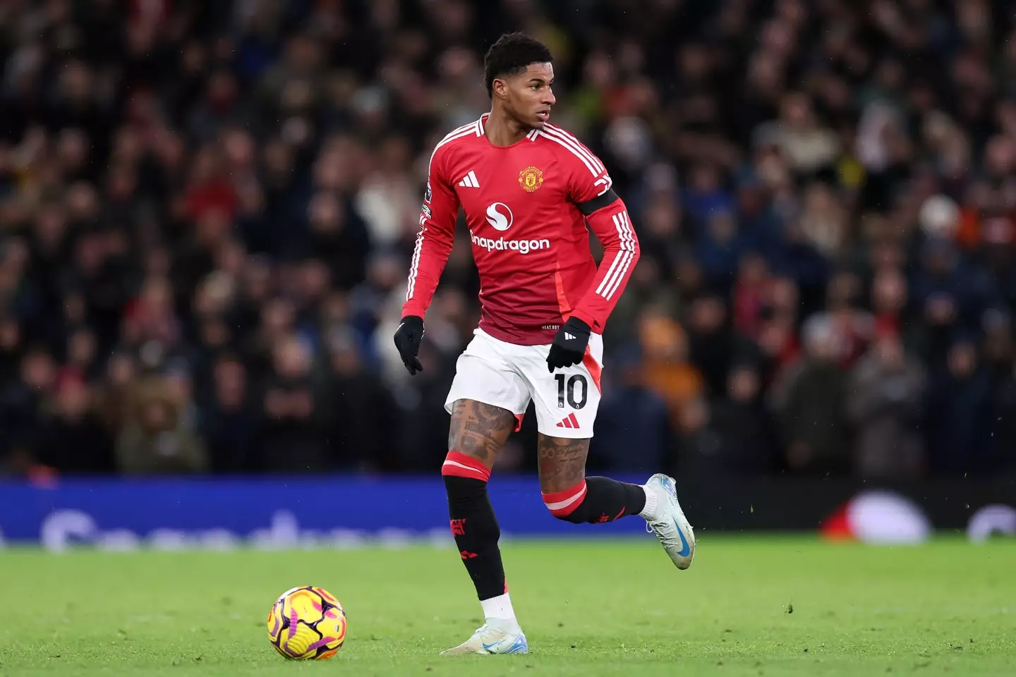 Marcus Rashford in action for Manchester United. Image: Getty