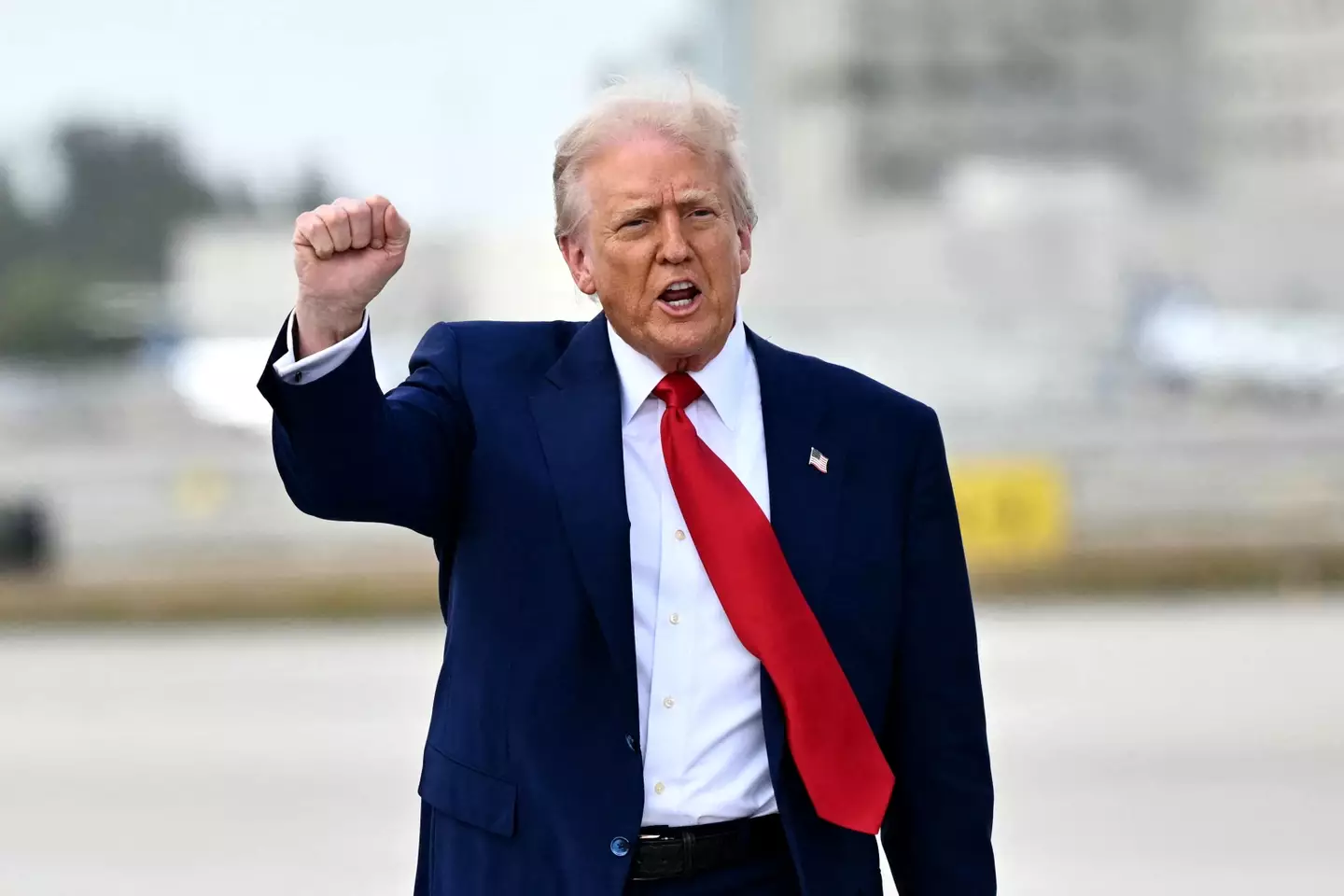 Donald Trump was on his way to attend a dinner at his Florida golf club. Image: Getty