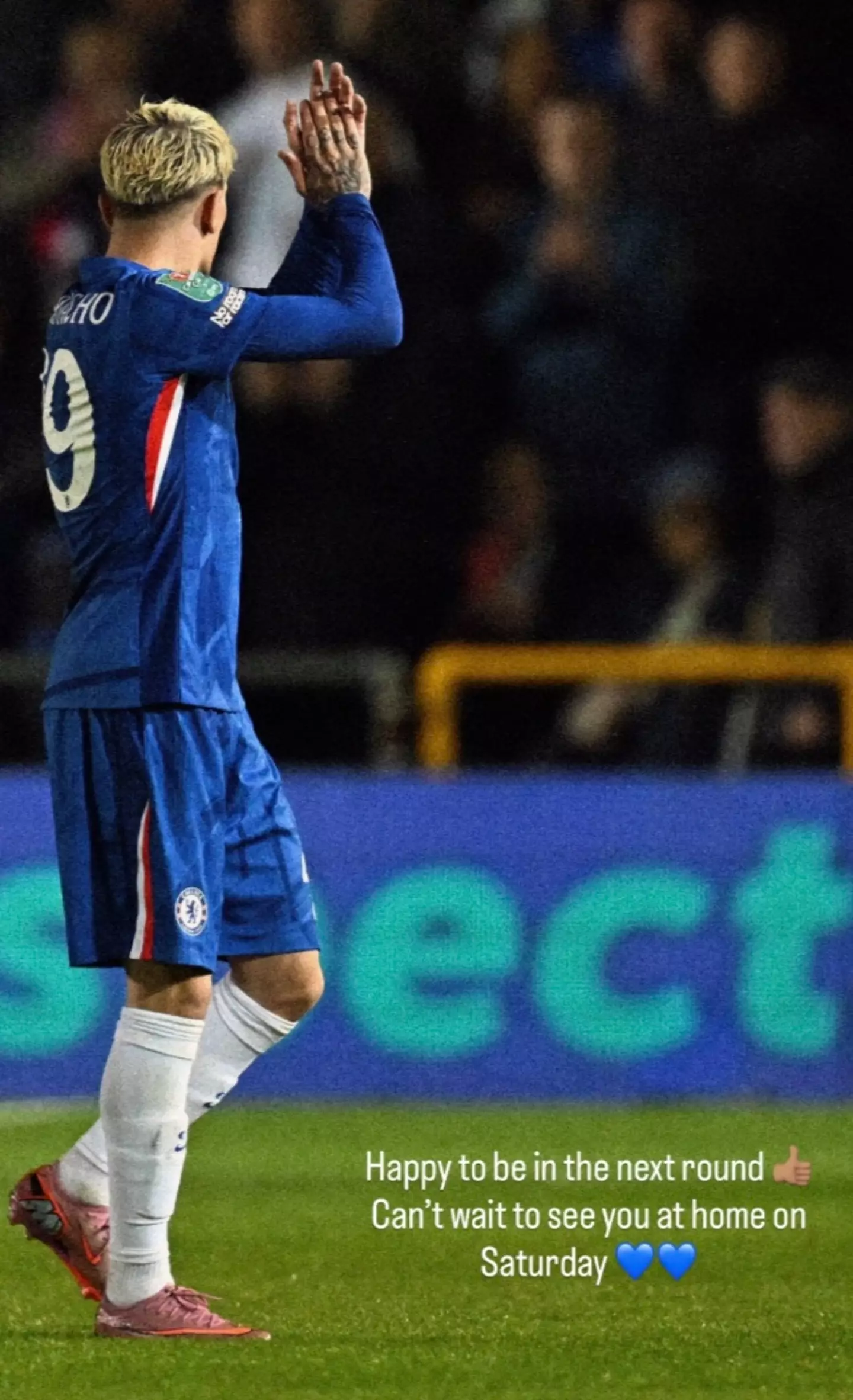 Garnacho's message to Chelsea fans (Image: Instagram/Garnacho7)