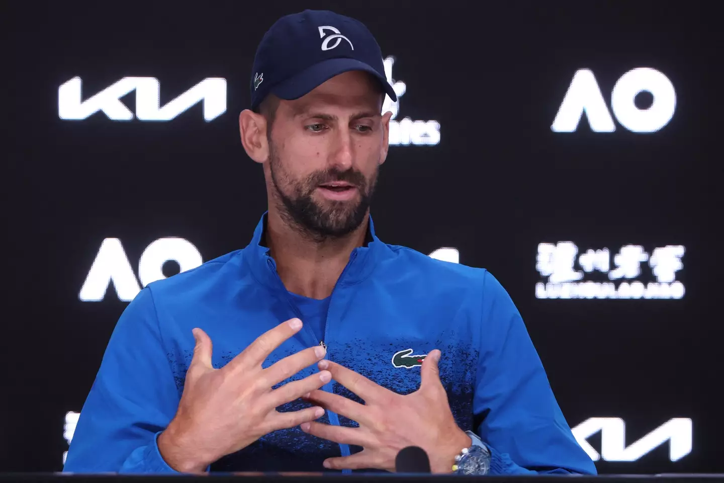 Novak Djokovic was not happy with the behaviour from Tony Jones. Image: Getty