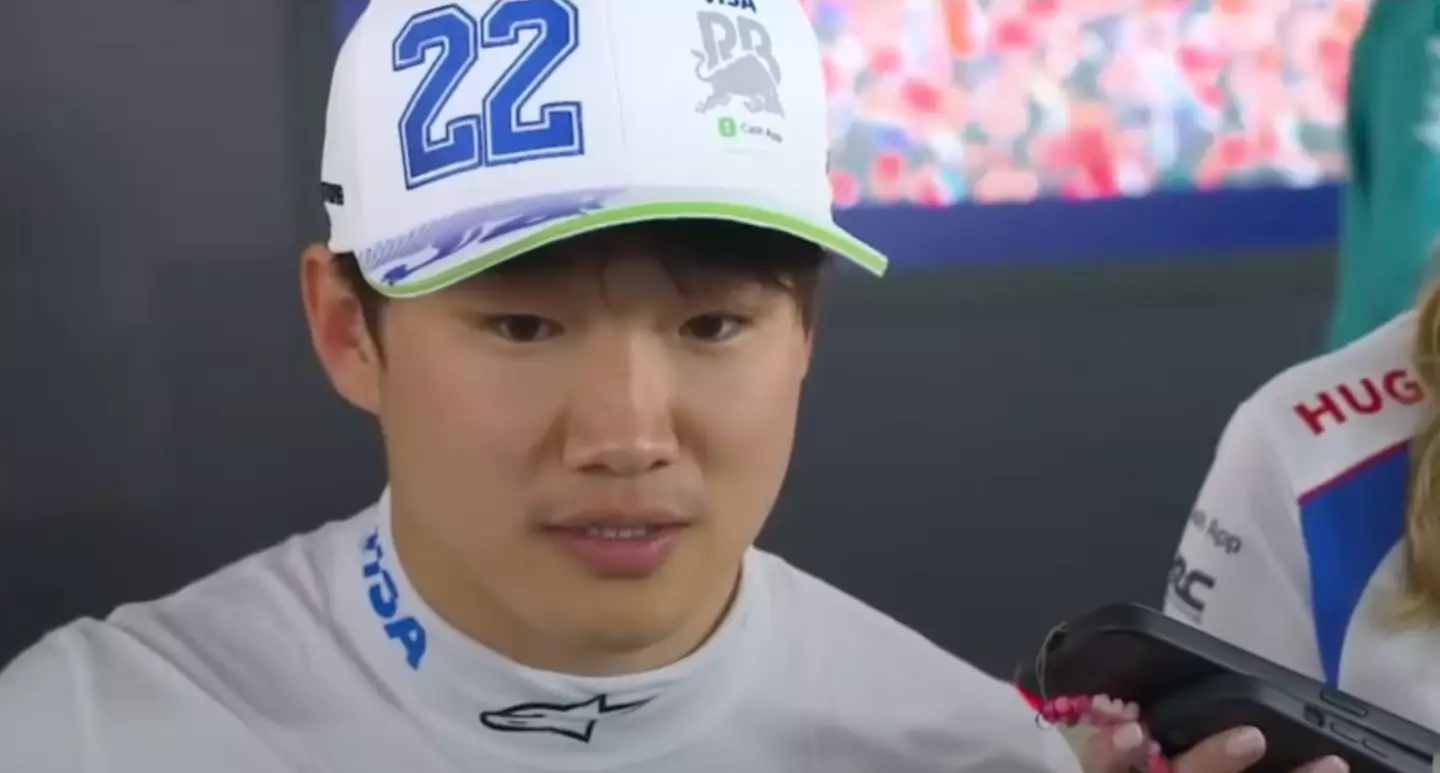 Tsunoda finished 19th in China after a strategy error and front wing malfunction (Image: F1)