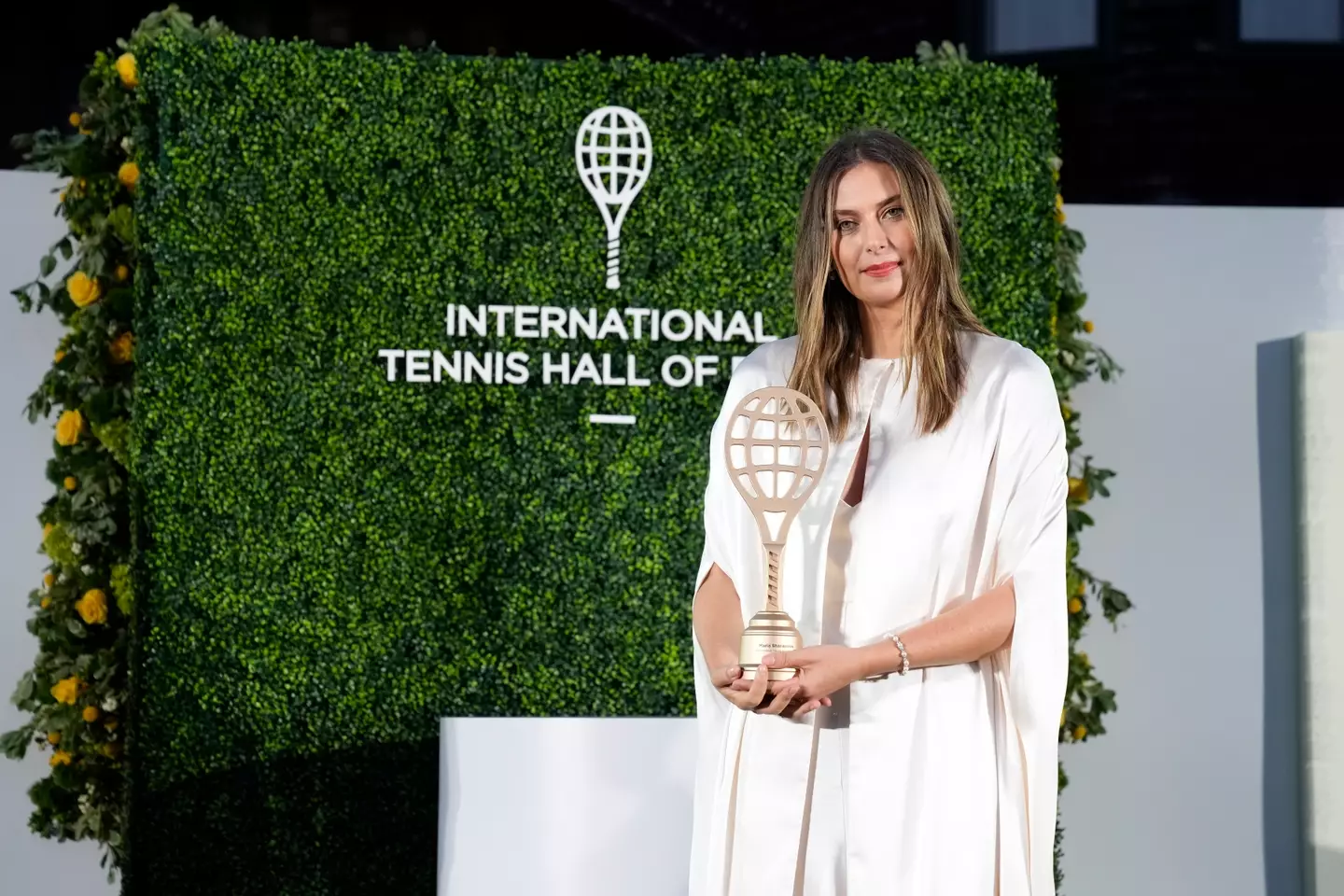 Maria Sharapova poses during the 2025 Induction Celebration weekend at the International Tennis Hall of Fame