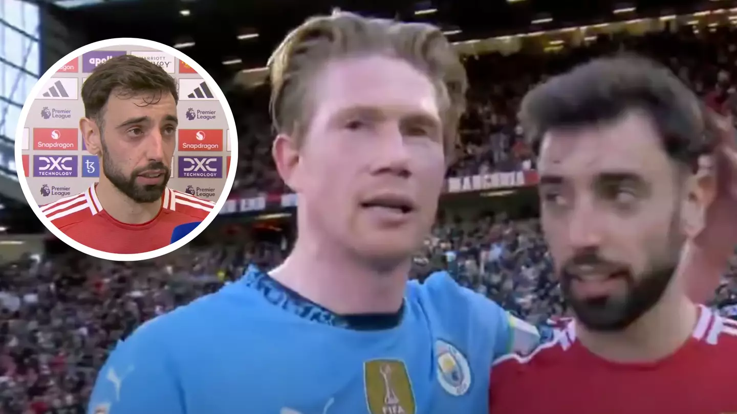Bruno Fernandes' six-word comment about Kevin De Bruyne after Manchester derby has got fans talking