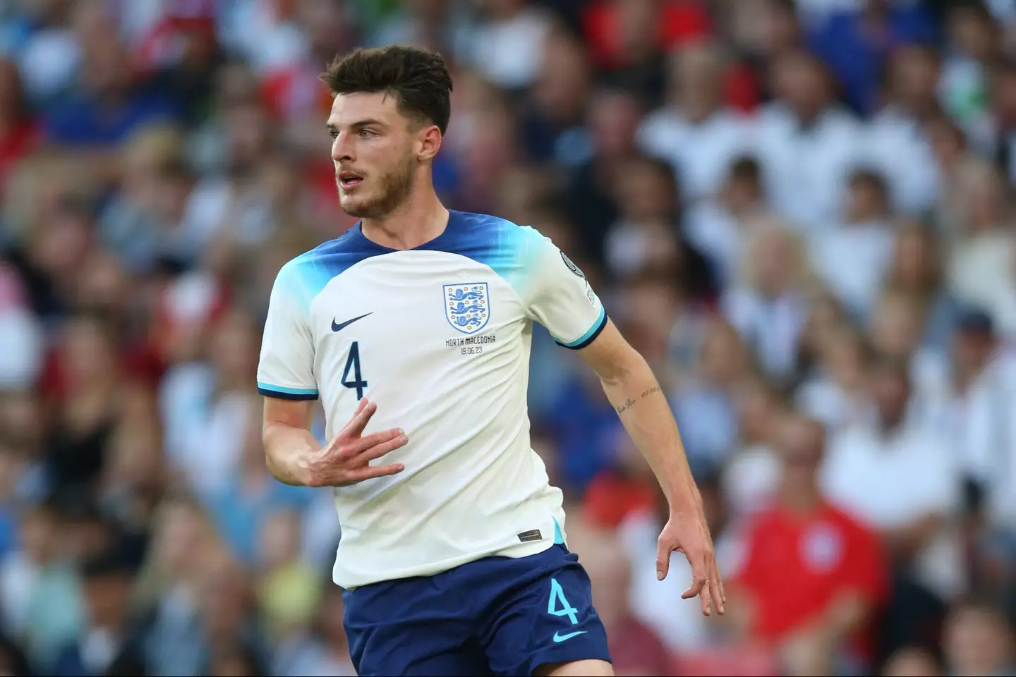 Declan Rice in action for England. Image: Getty