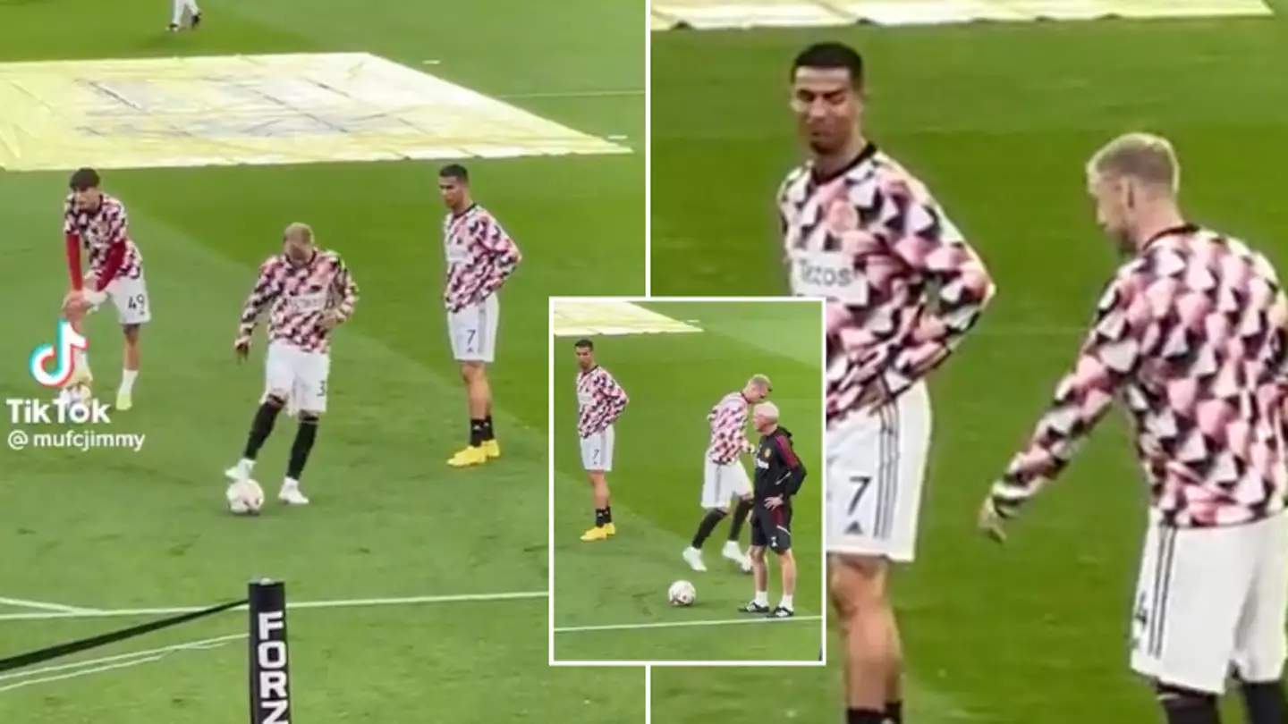 Donny van de Beek tried to impress Cristiano Ronaldo in the warm-up, his reaction is going viral