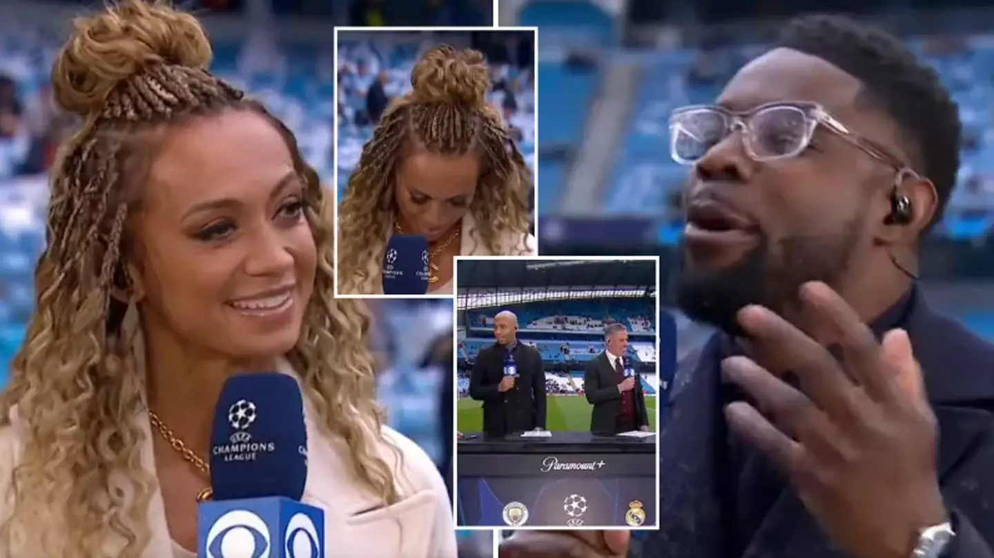 "Let's talk about you!": Micah Richards flips the script on Kate Abdo after sprinkler attack