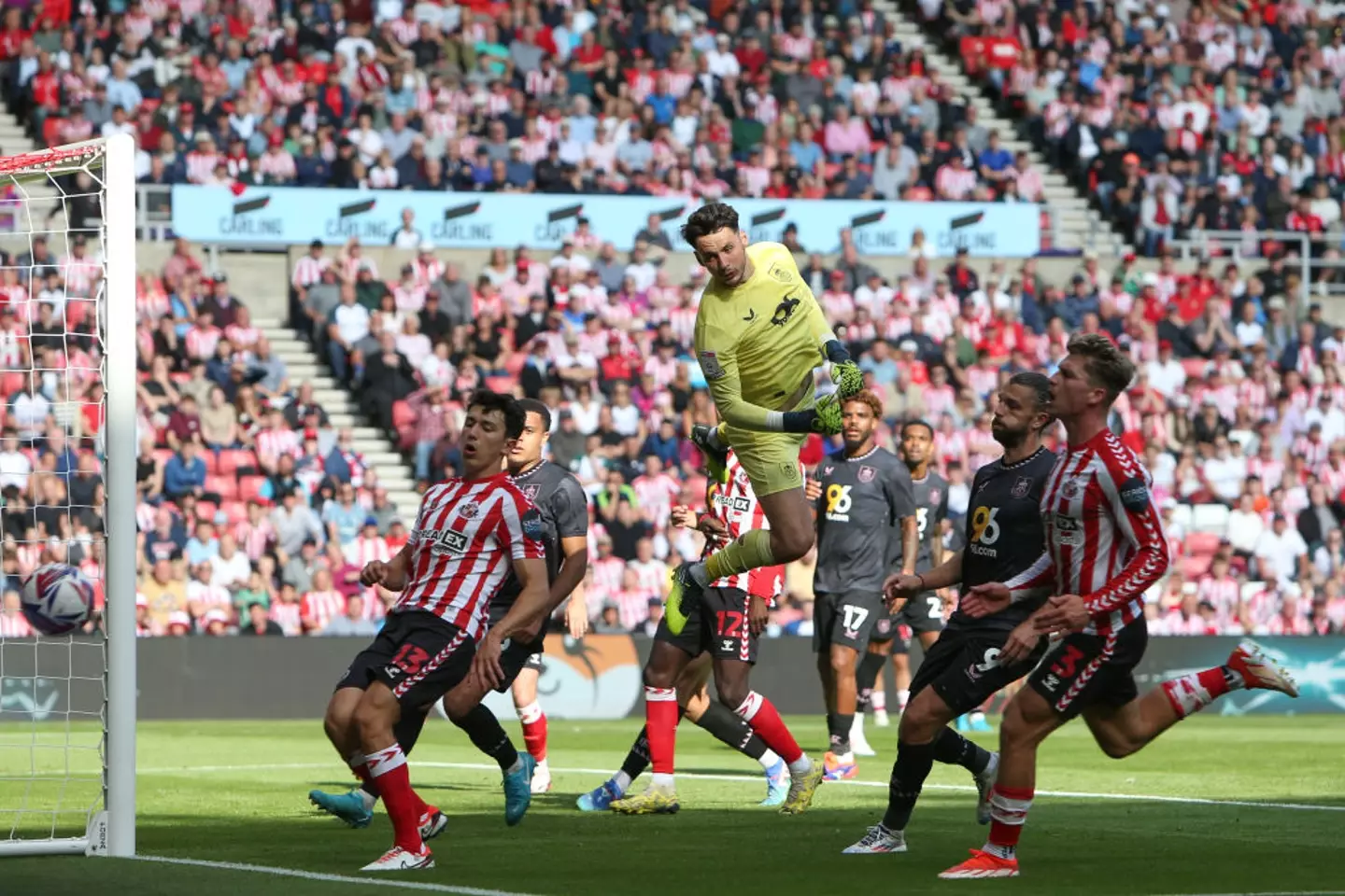 James Trafford saves a shot during Burnley's 1-0 defeat to Sunderland -