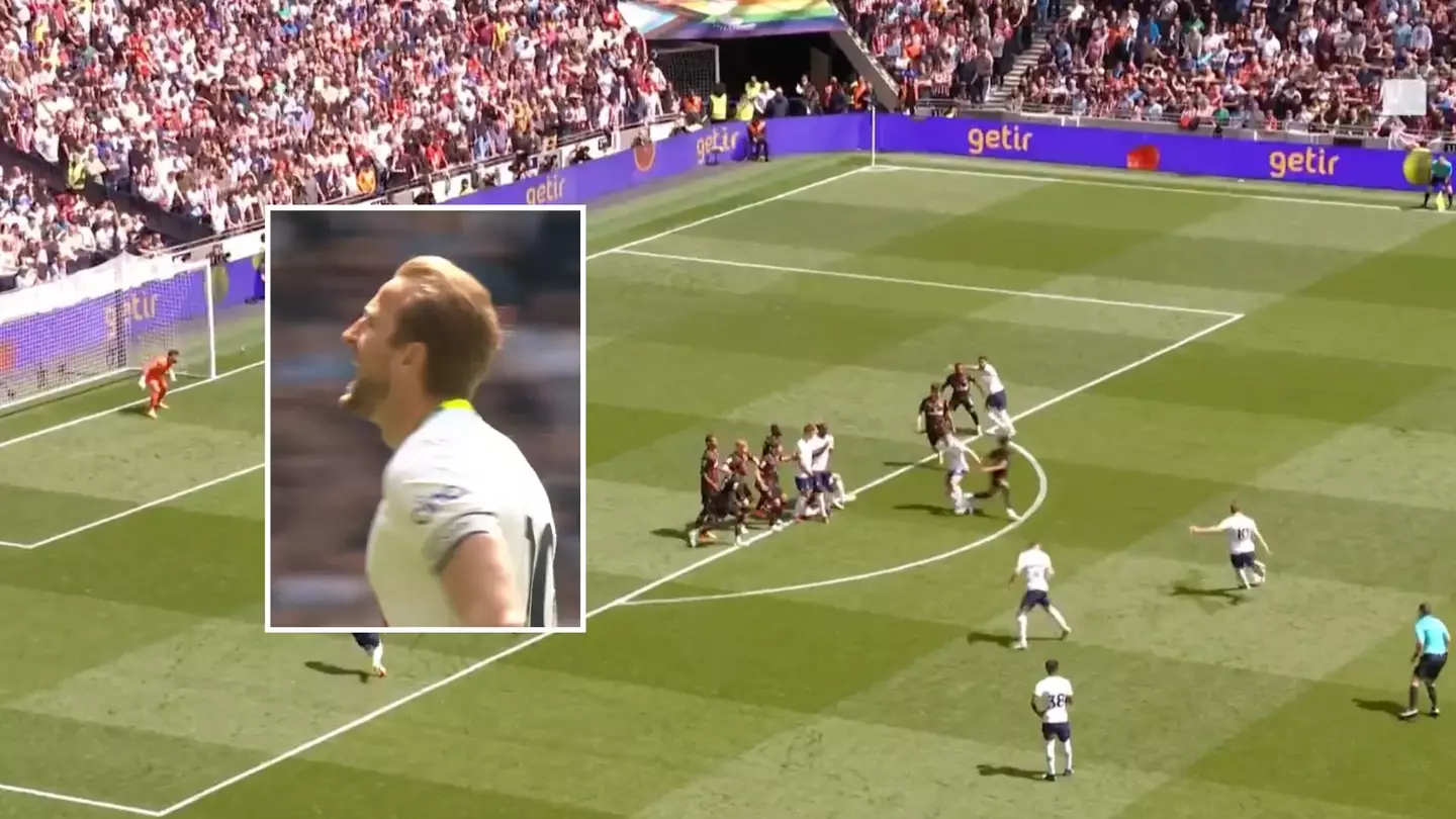 Harry Kane curls home sensational free-kick to open the scoring against Brentford
