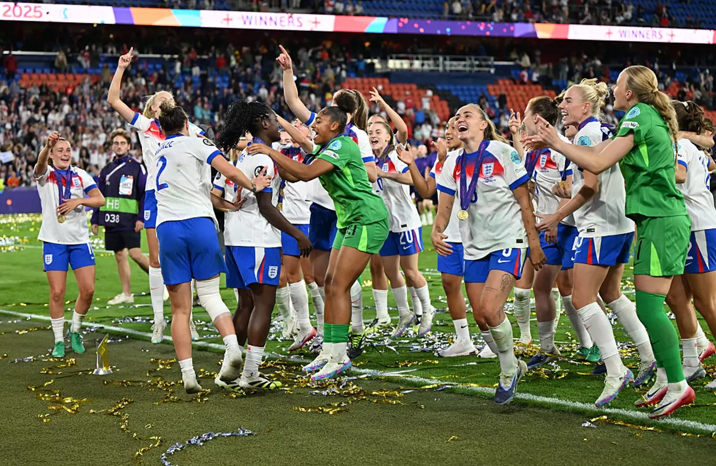 England won the Euro 2025 final in Basel. (Image: Getty)