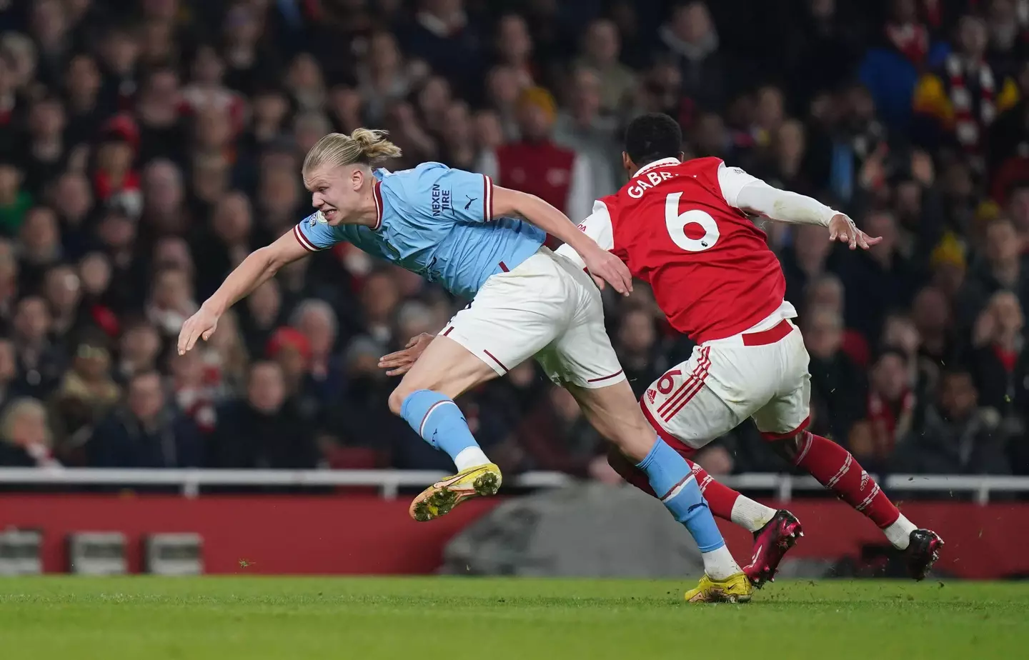 Gabriel struggled up against Erling Haaland throughout Wednesday night's clash