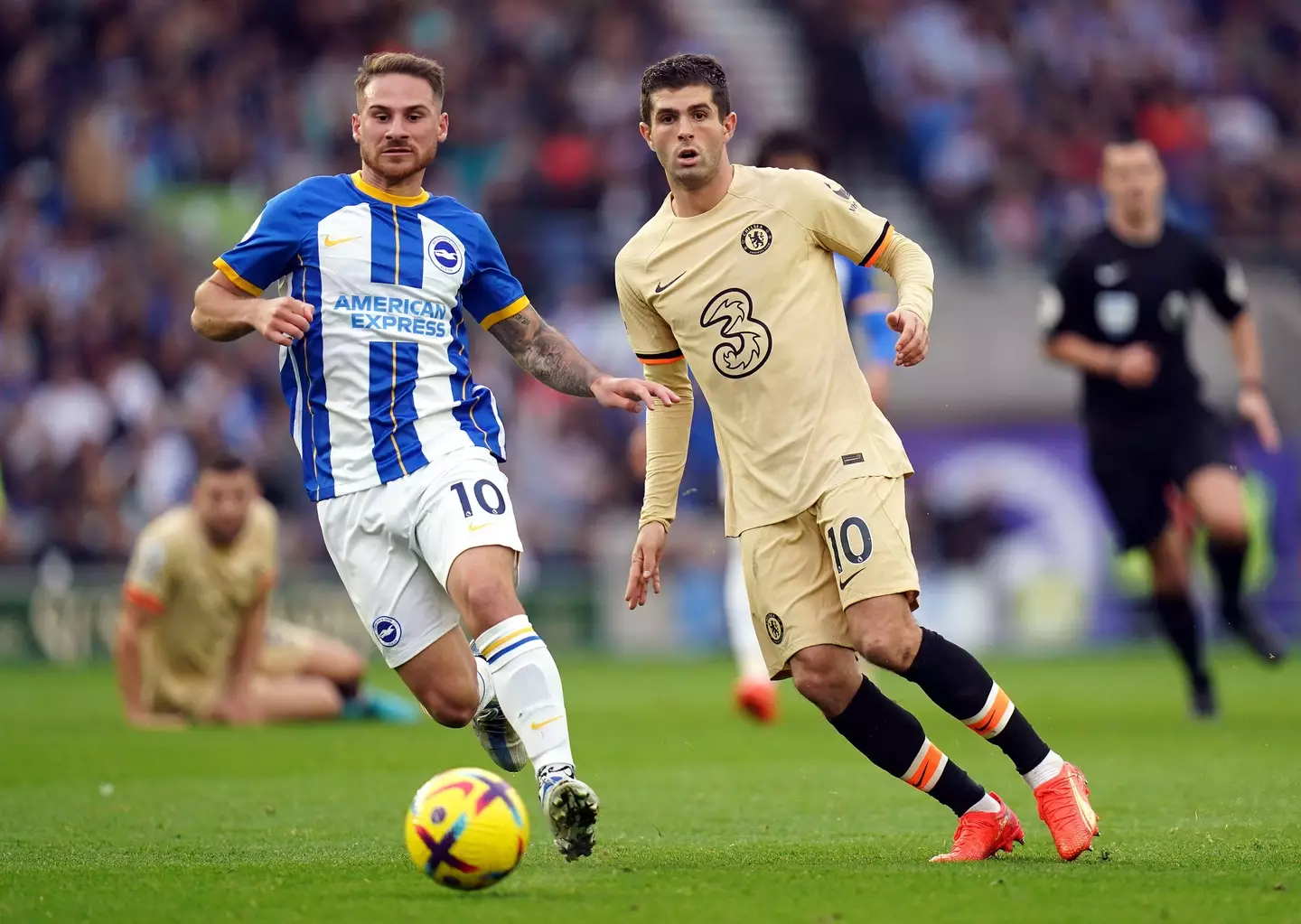Christian Pulisic in action for Chelsea against Brighton. (Alamy)