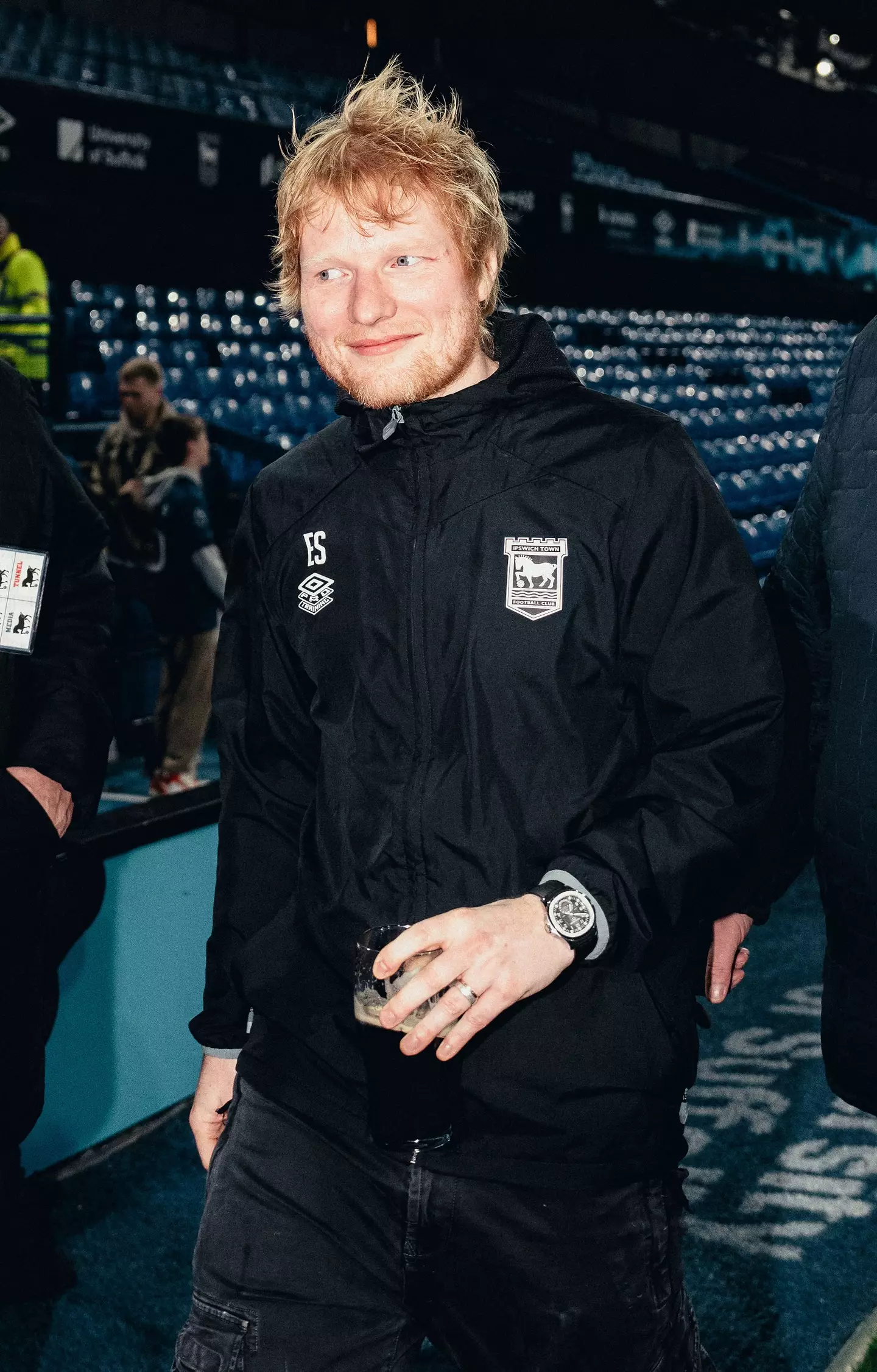 Ed Sheeran was in attendance for Ipswich's draw with Man United. Image: Getty
