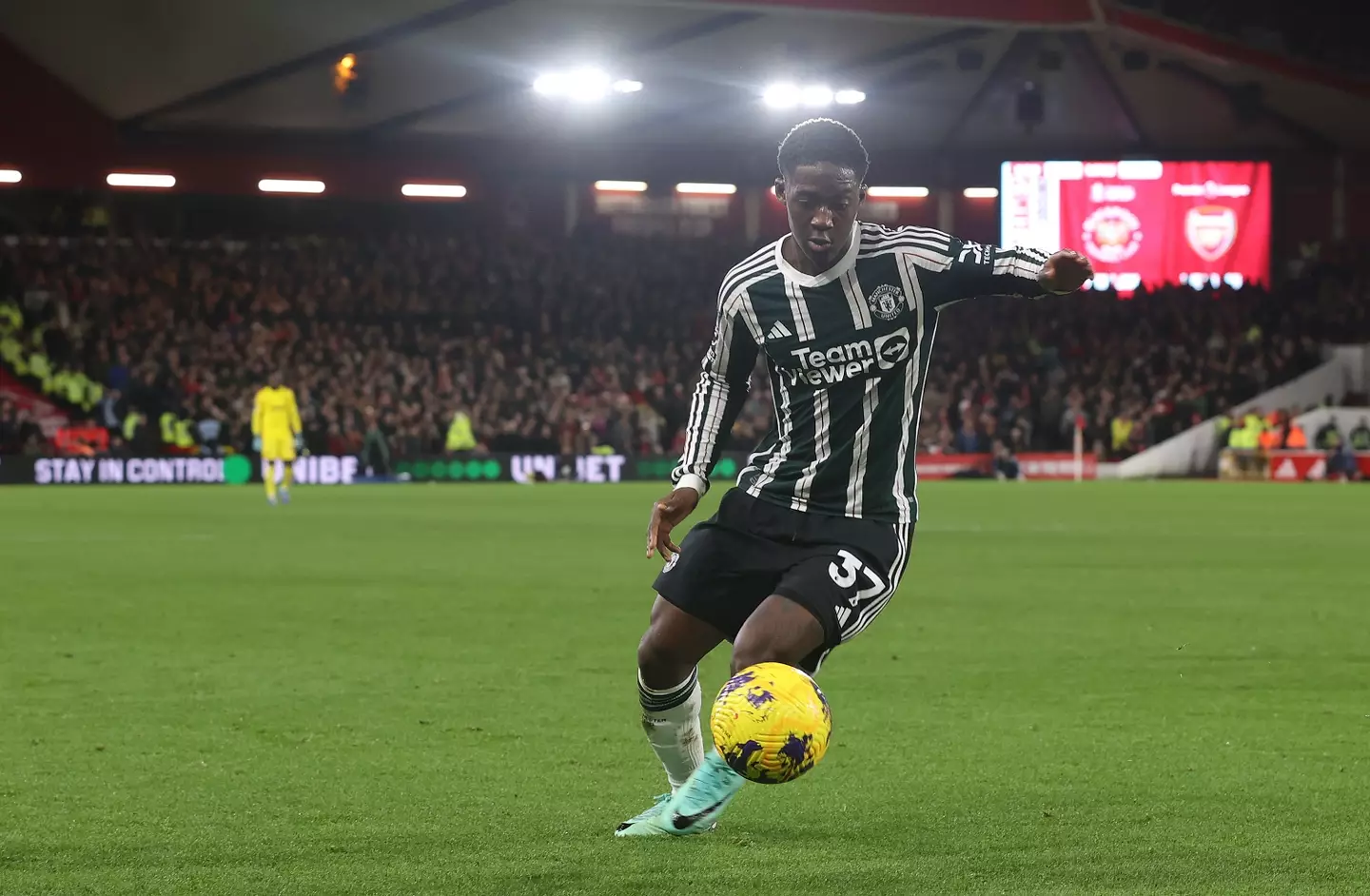 Kobbie Mainoo in action for Manchester United. Image: Getty