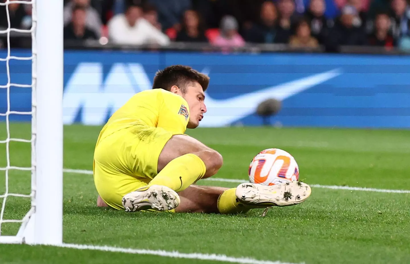England goalkeeper Nick Pope had a night to forget against Germany (Image: Alamy)