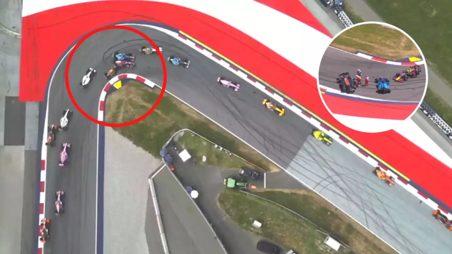 Austrian GP race RED-FLAGGED after horror crash as car left upside down on circuit