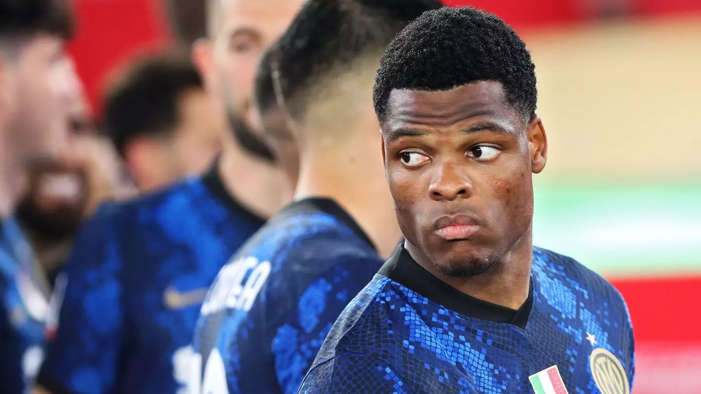 Denzel Dumfries after the Italian Cup final for Inter Milan. (Alamy)