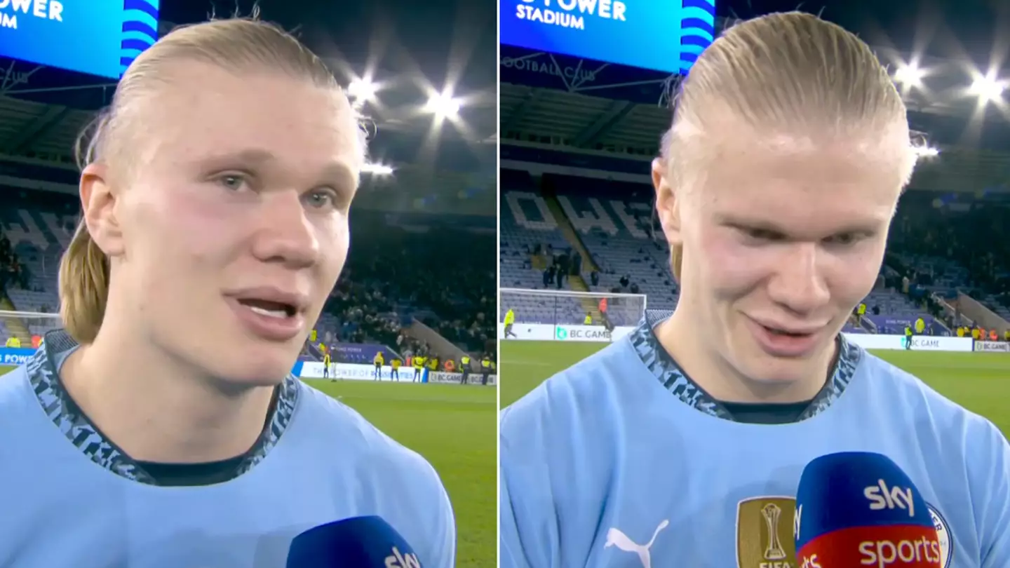 Erling Haaland stuns fans with x-rated interview after finally ending goal drought