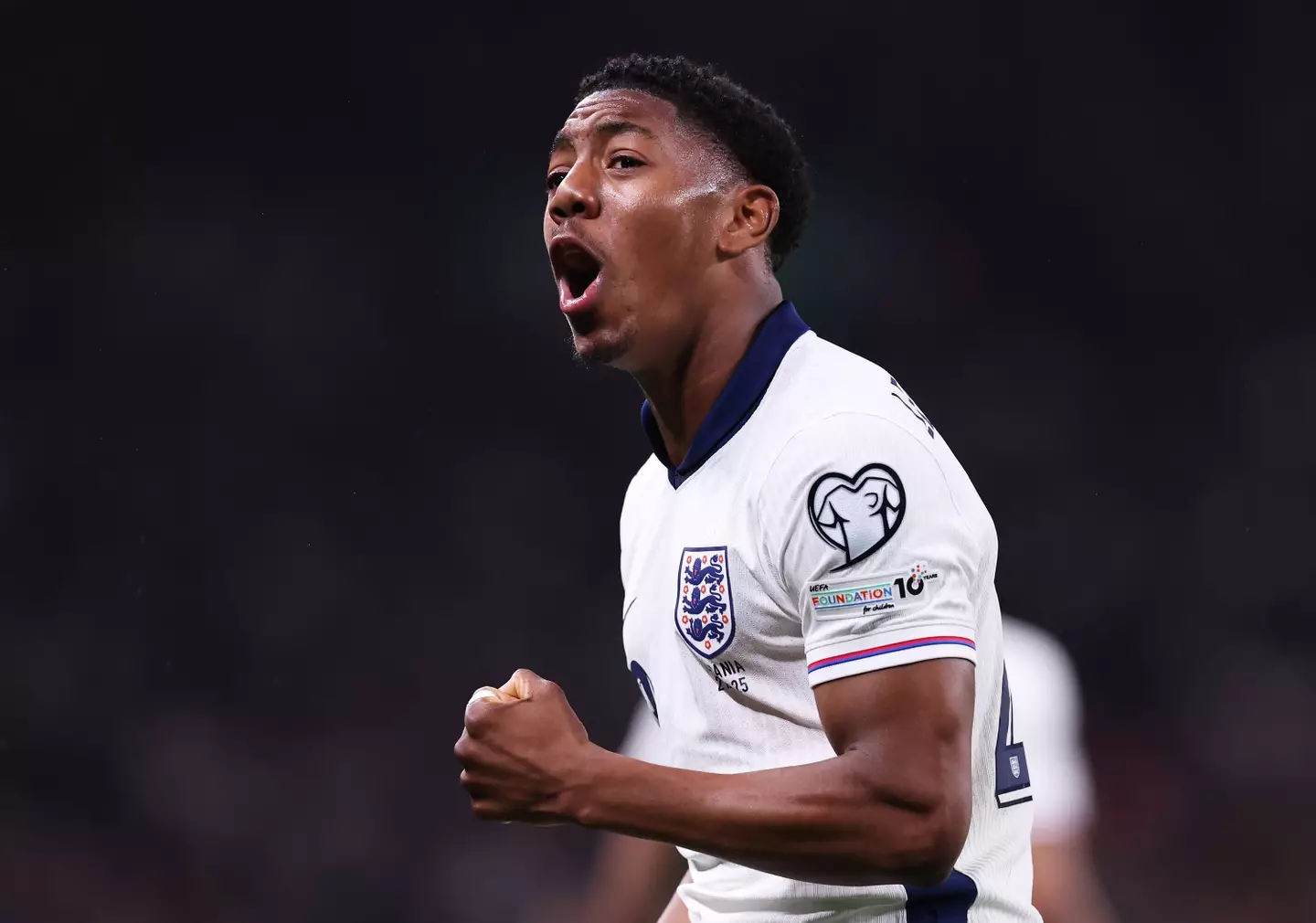 Myles Lewis-Skelly scored on his England debut. Image: Getty