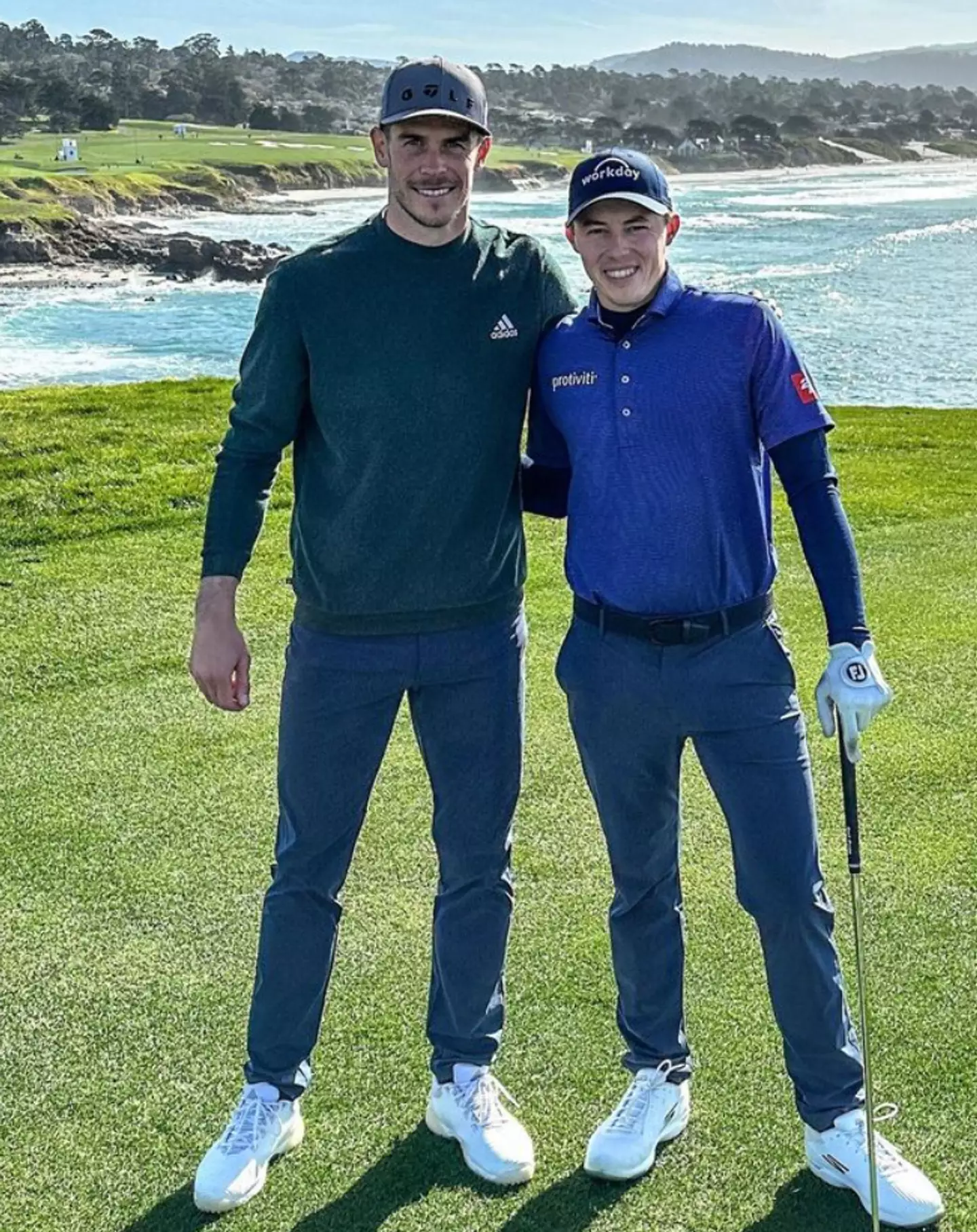 Bale and Fitzpatrick enjoyed playing nine holes on Wednesday. Image credit: Instagram/mattfitz94