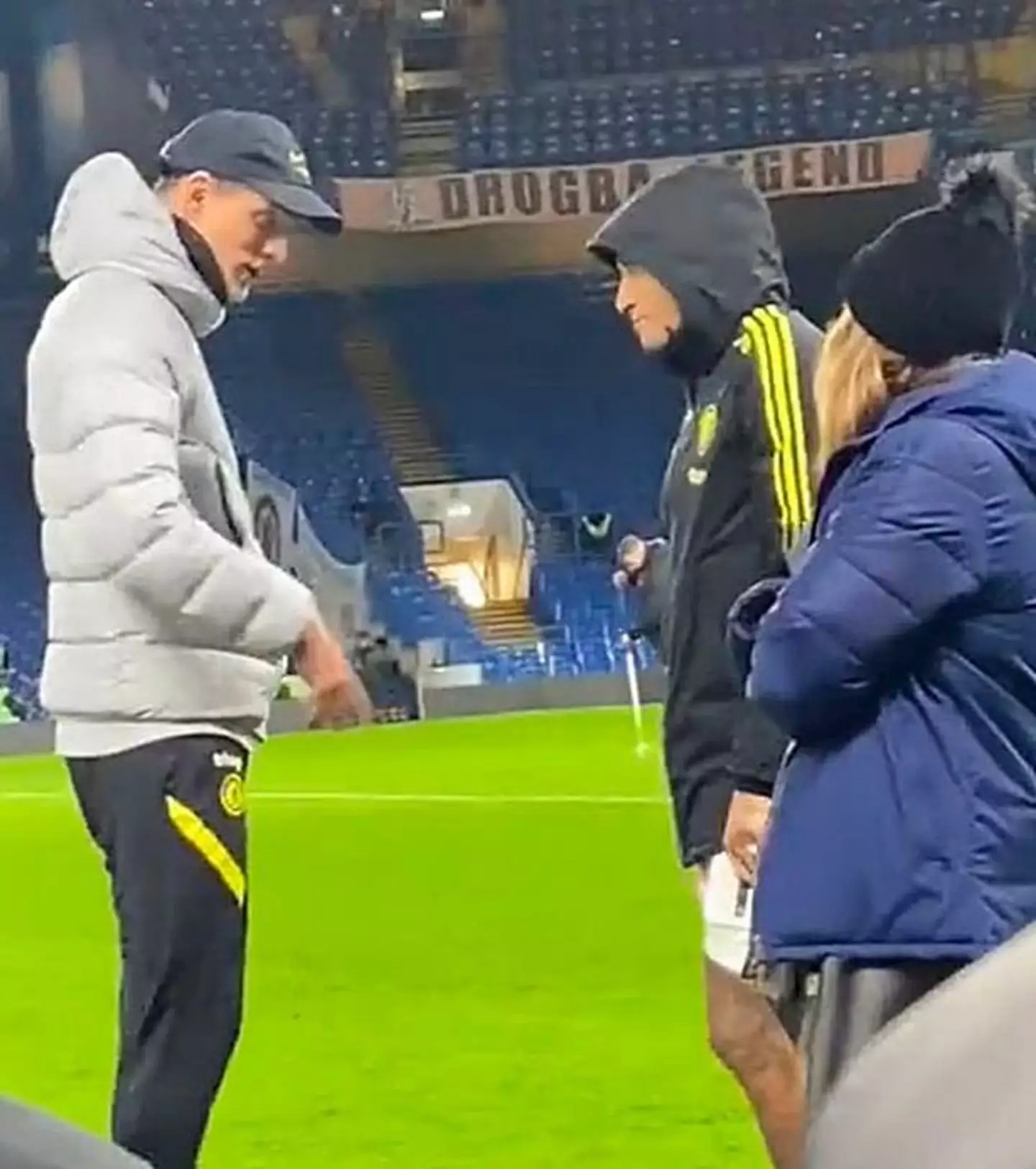 Thomas Tuchel with Raphinha at Stamford Bridge. (Twitter)