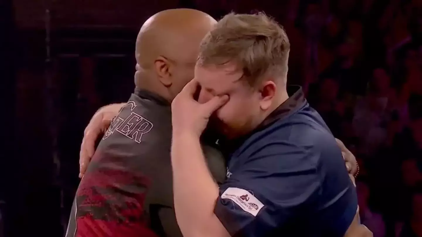 Gates consoles an emotional Menzies. Image credit: Sky Sports