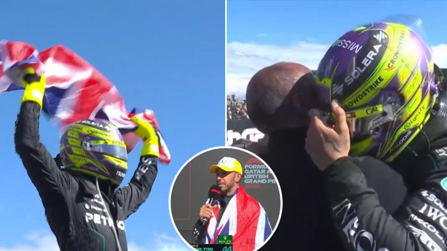 Lewis Hamilton left in tears during interview after emotional British GP win as he breaks historic record