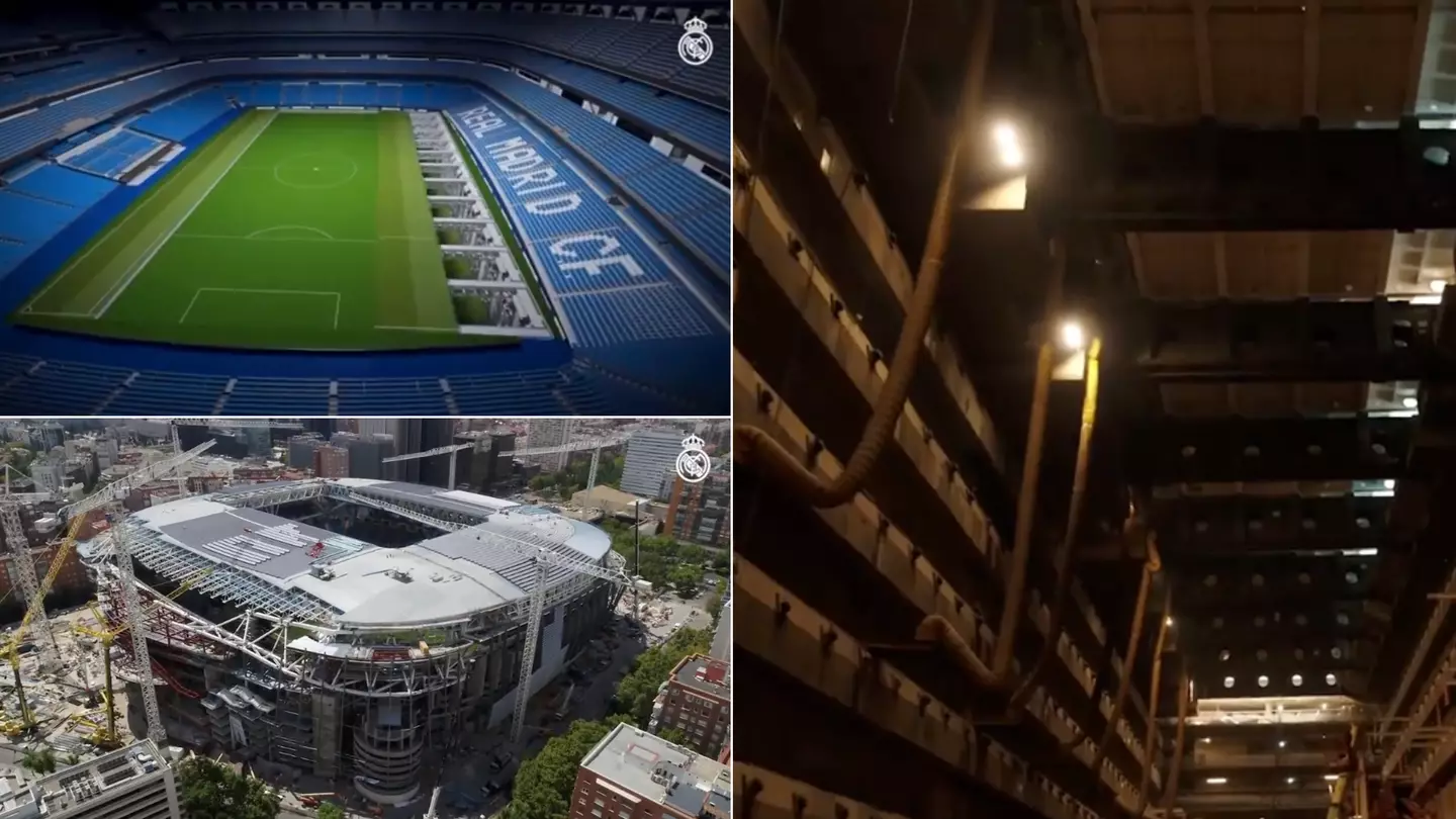 Footage of Bernabeu changes show fascinating pitch removal system