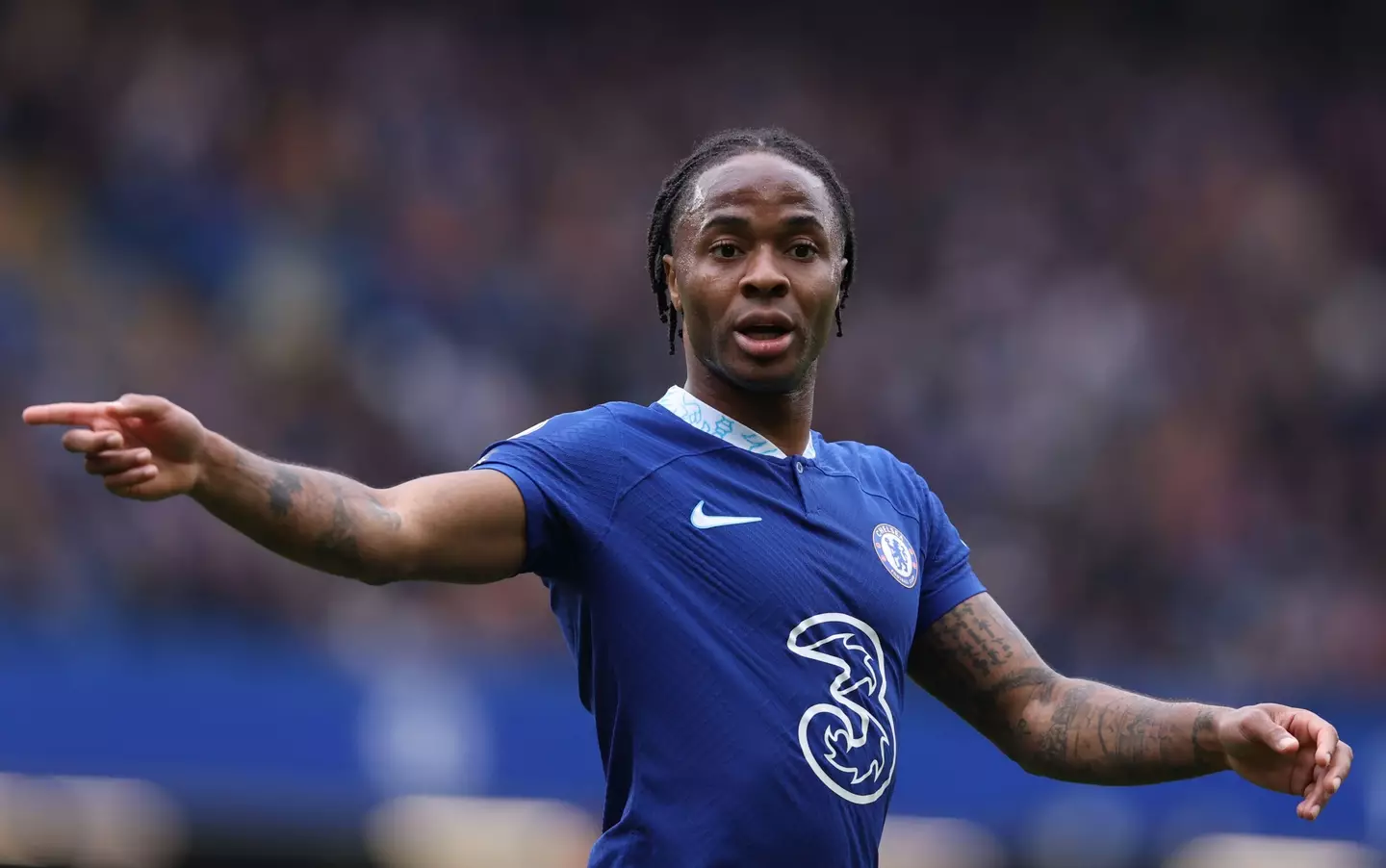 Chelsea forward Raheem Sterling pictured (