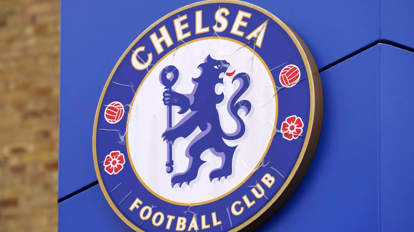 A general view of a Chelsea crest sign at Stamford Bridge. (Alamy)