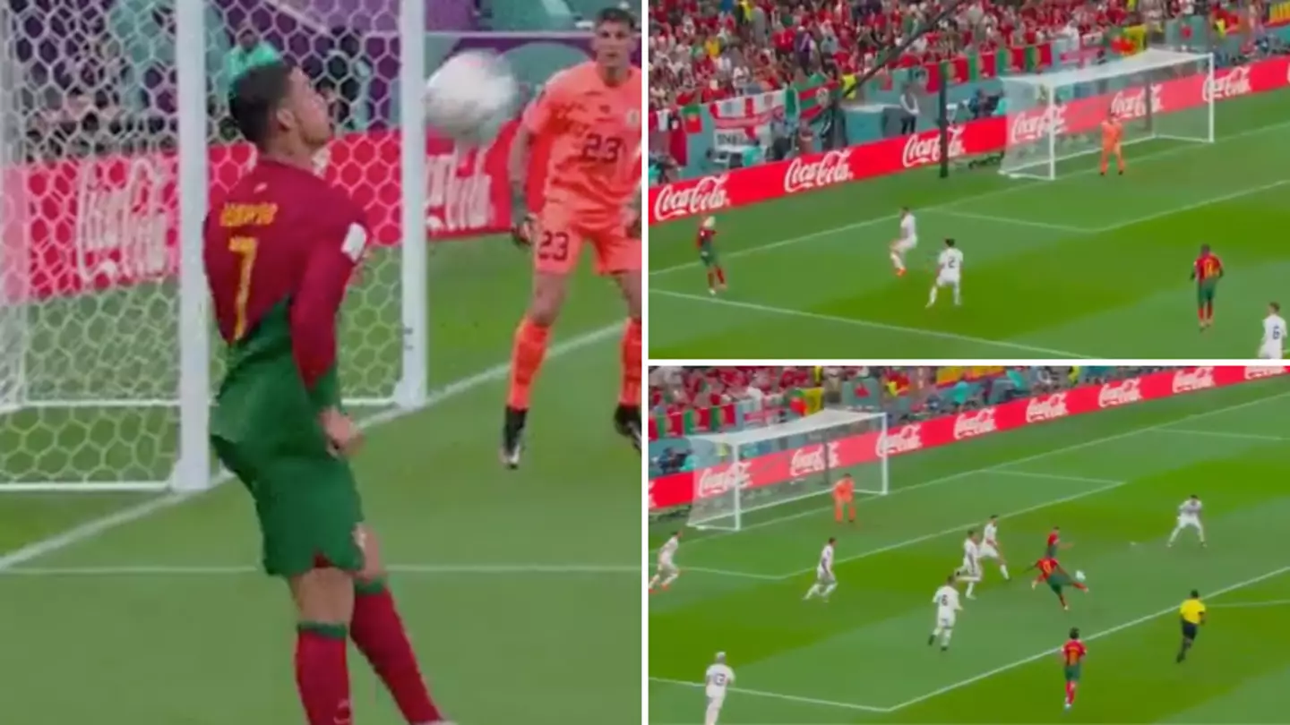 Cristiano Ronaldo nearly produced one of the greatest assists in World Cup history against Uruguay