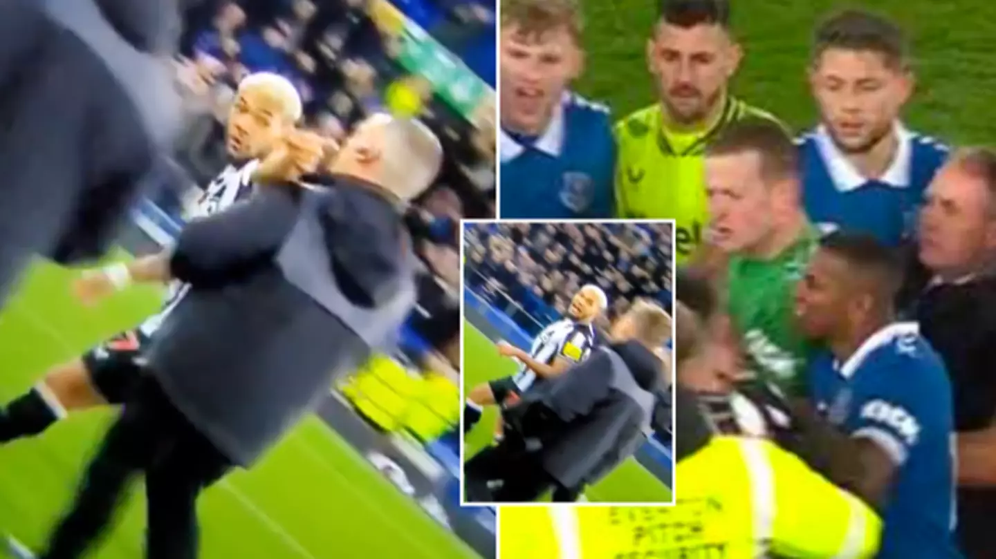 Fans spot Joelinton's furious reaction to what Jordan Pickford did after Everton's win over Newcastle