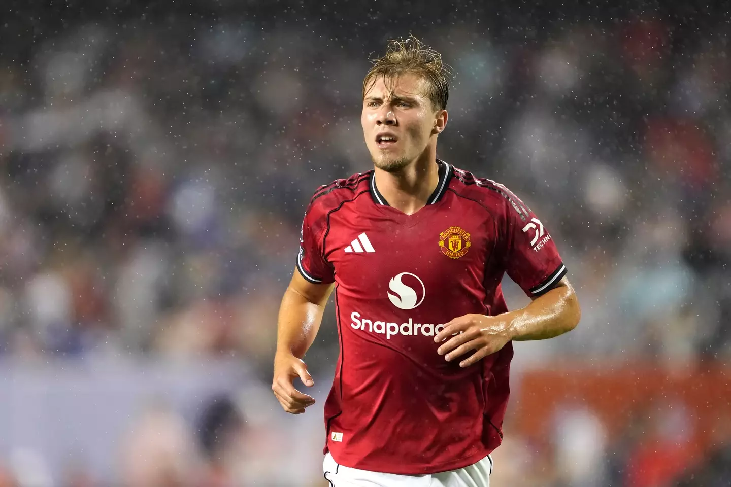 Rasmus Hojlund has been linked with a summer exit. (Image: Patrick McDermott / Stringer via Getty)