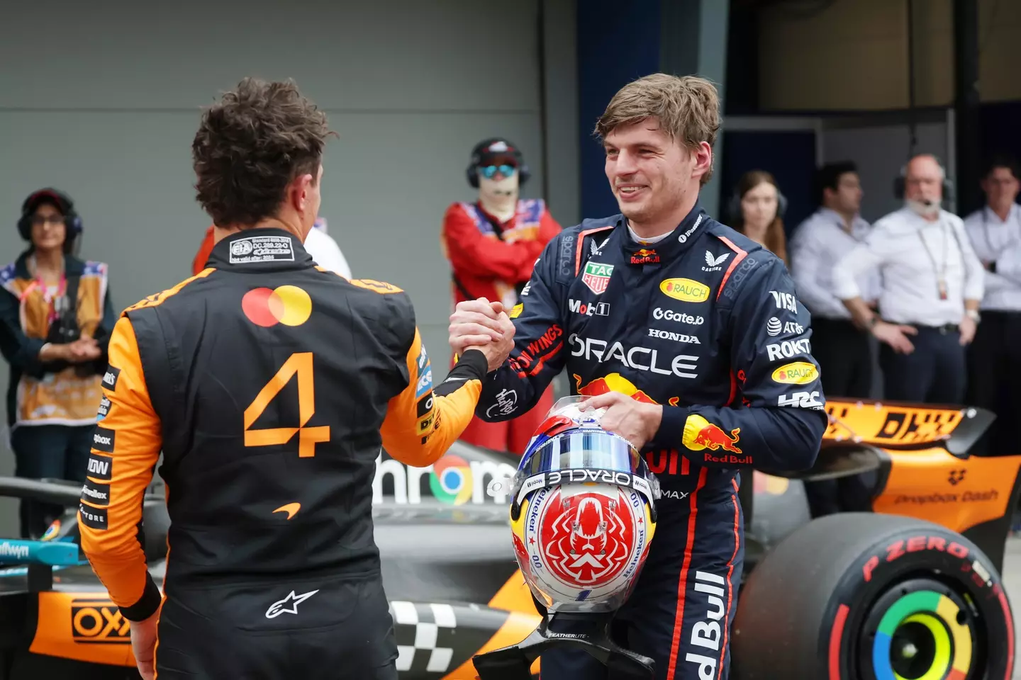 Max Verstappen and Lando Norris. (Image: Getty)