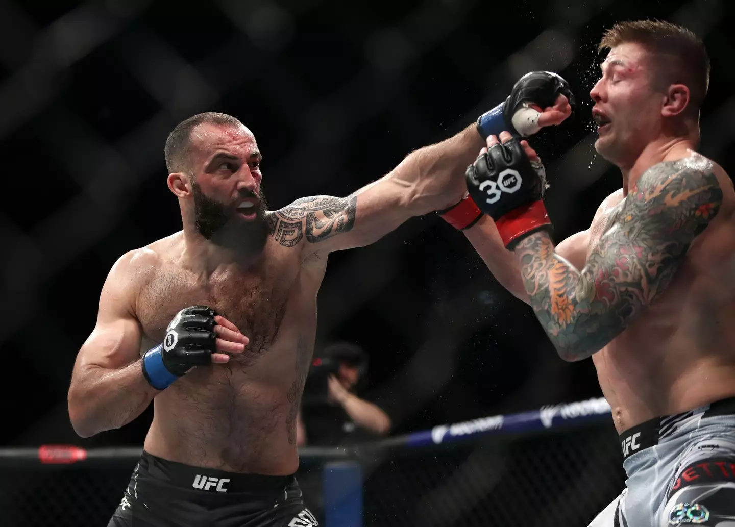 Roman Dolidze and Marvin Vettori in action. Image: Alamy